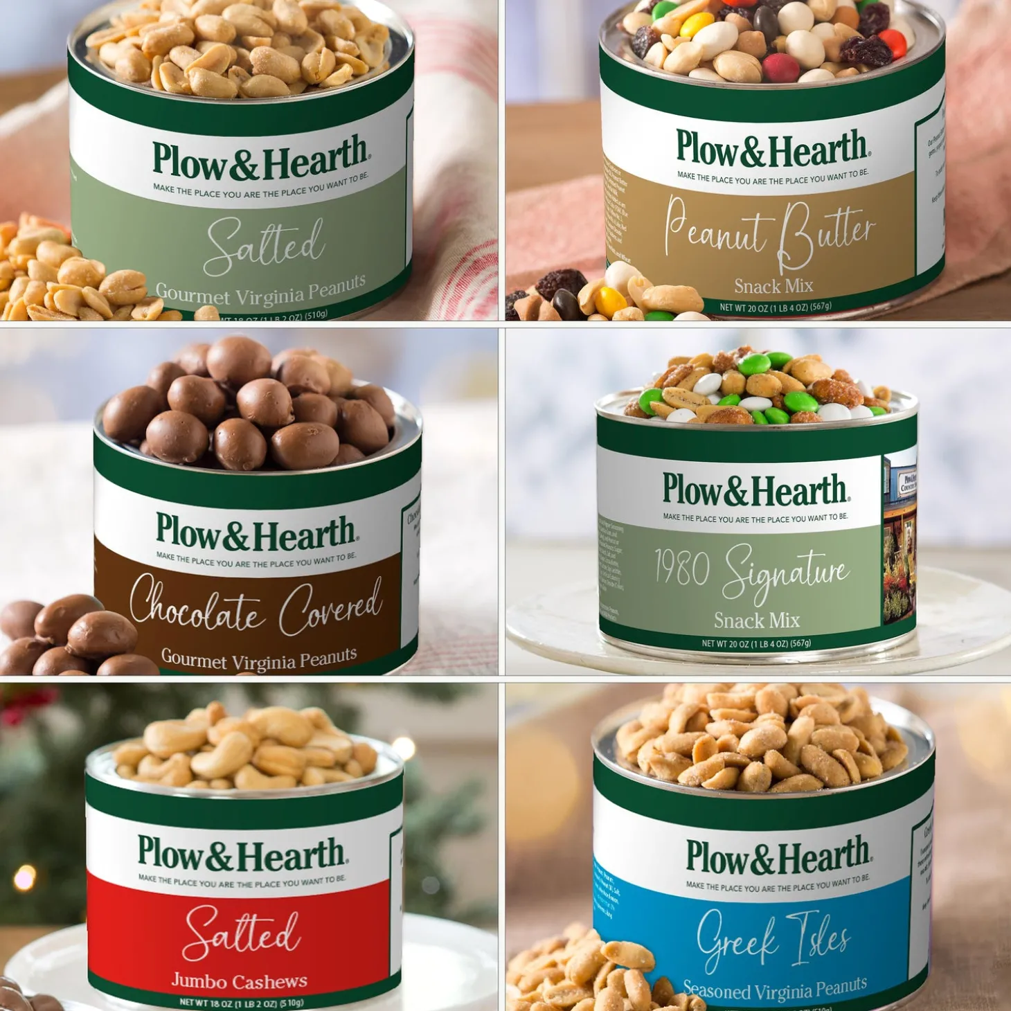 Gourmet Snacks & Nuts>Plow & Hearth Nuts Of The Month Club: Six Months Of Nuts Delivered December Through May