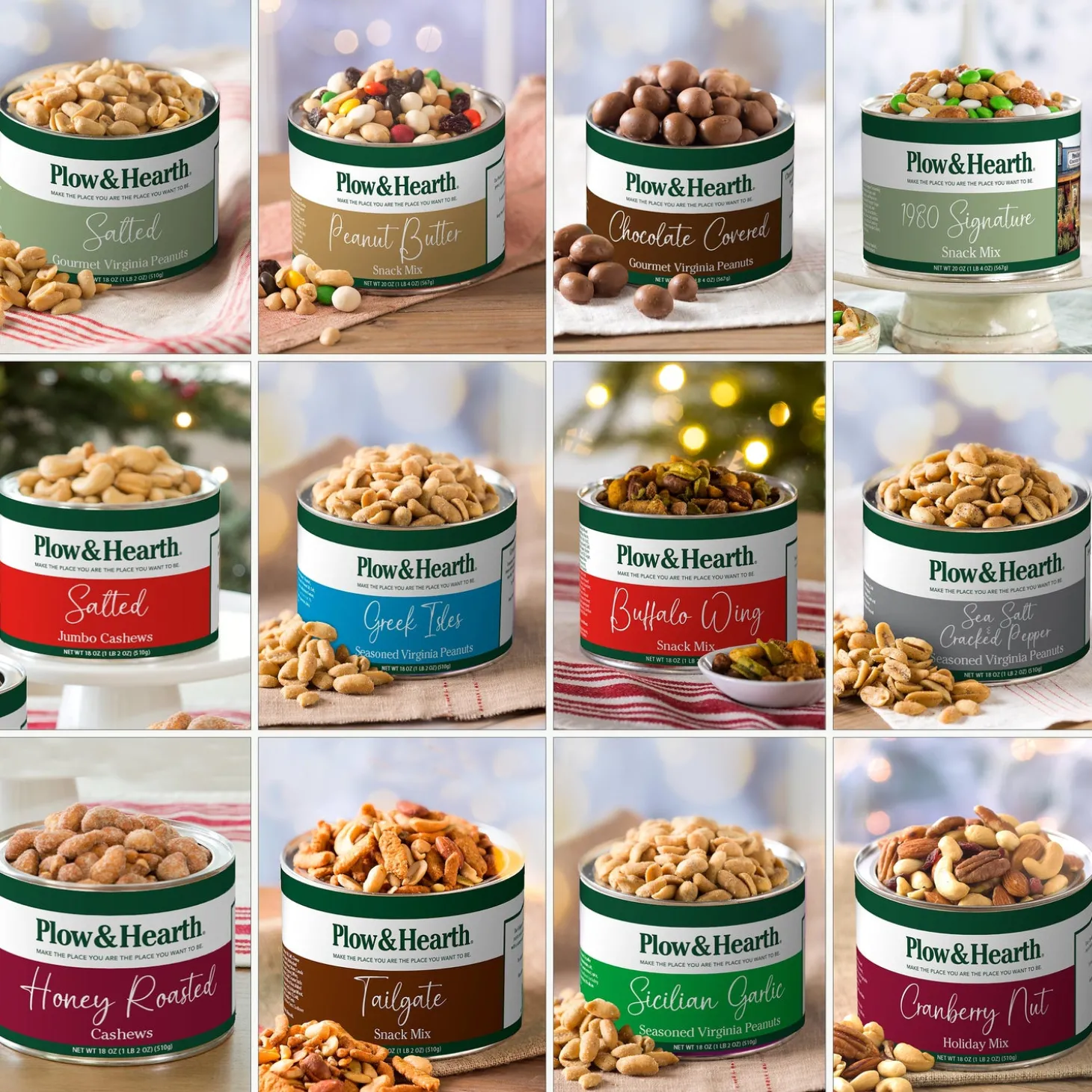 Gourmet Snacks & Nuts>Plow & Hearth Nuts Of The Month Club: Twelve Months Of Nuts - Delivered December Through November