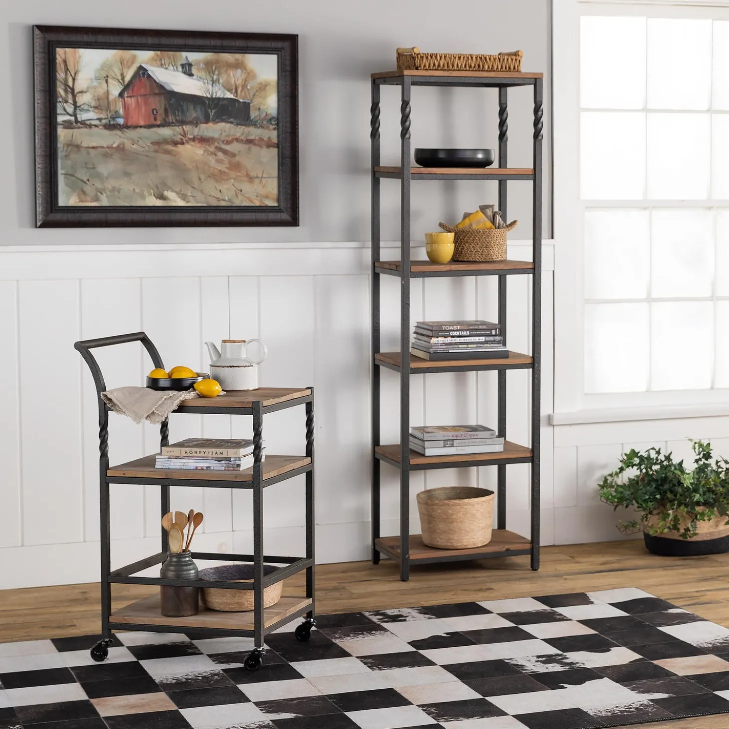 Wall Art>Plow & Hearth Old Cumington Barn Framed Wall Art Painting