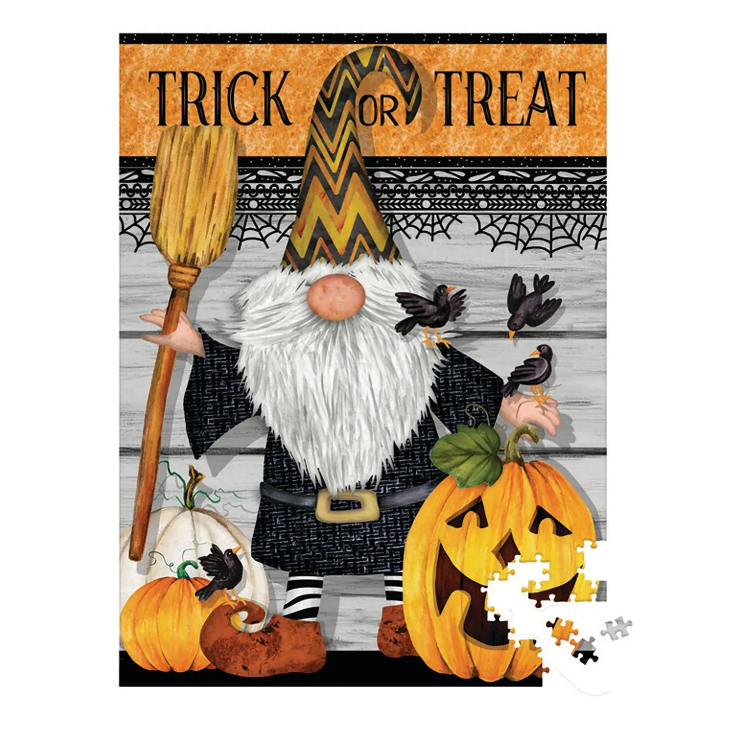 Travel Cups>Plow & Hearth 17 OZ Ceramic Cup and Puzzle Gift Set, Trick Or Treat Gnome