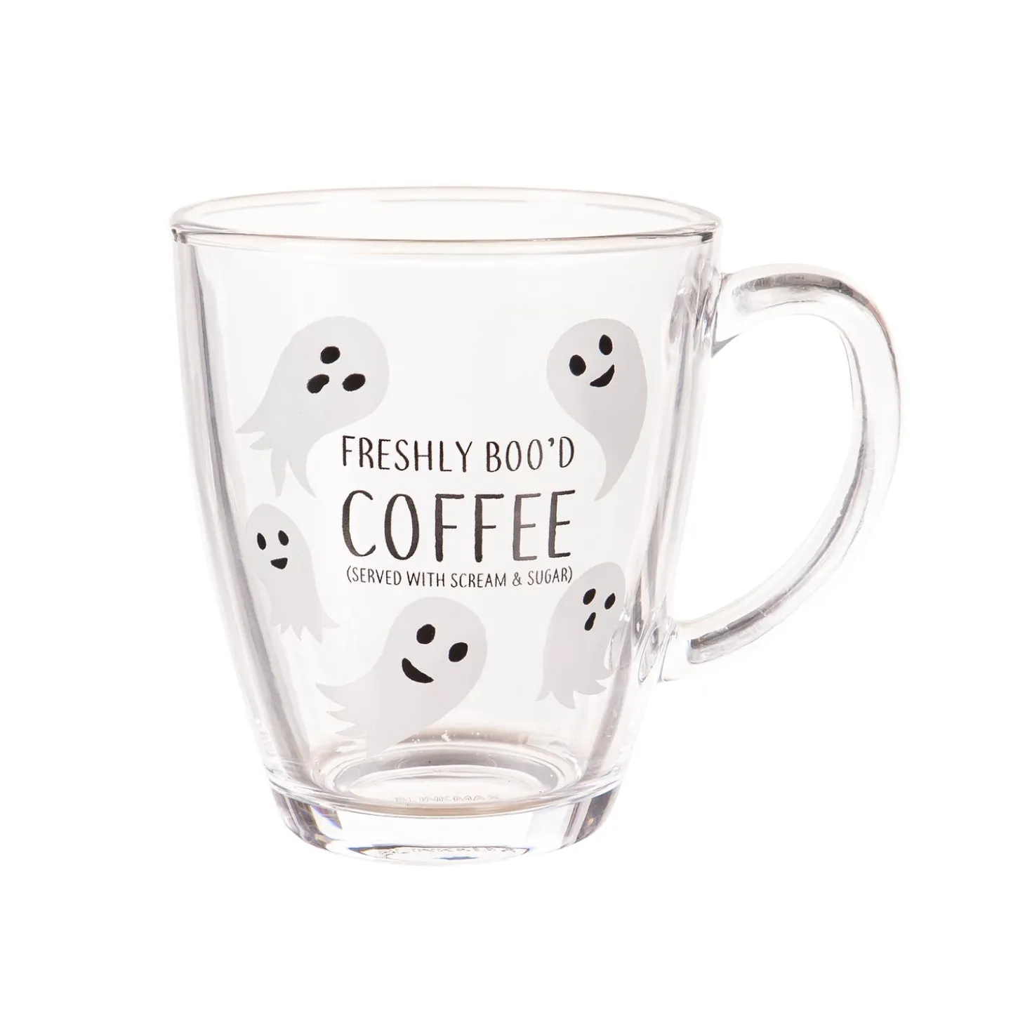 Coffee & Tea Cups>Plow & Hearth 17oz Glass Coffee Cup w/ Gift Box, Freshly Boo'd Coffee
