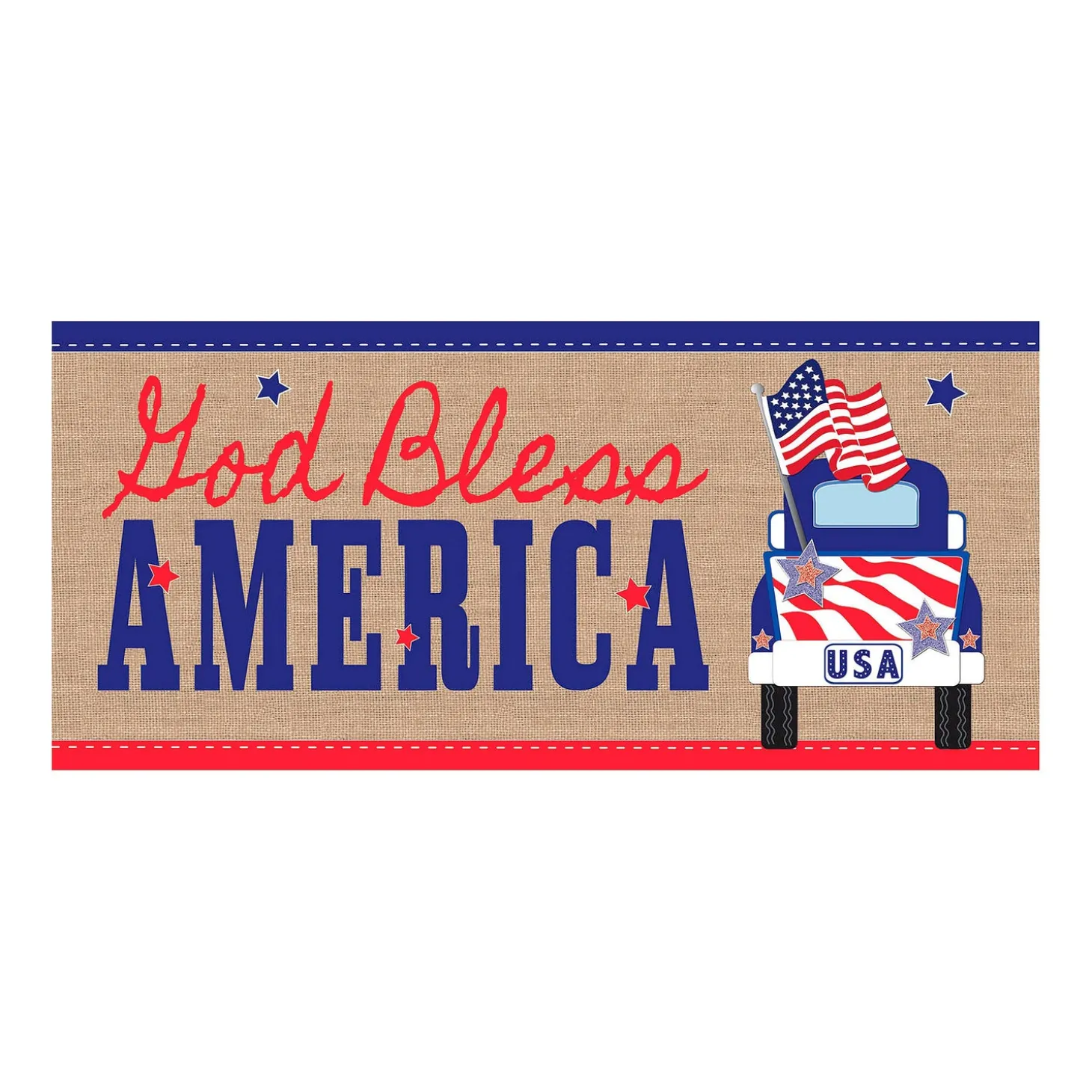 Fabric Door Hangers>Plow & Hearth Patriotic Door Decor and Sassafras Mat Set
