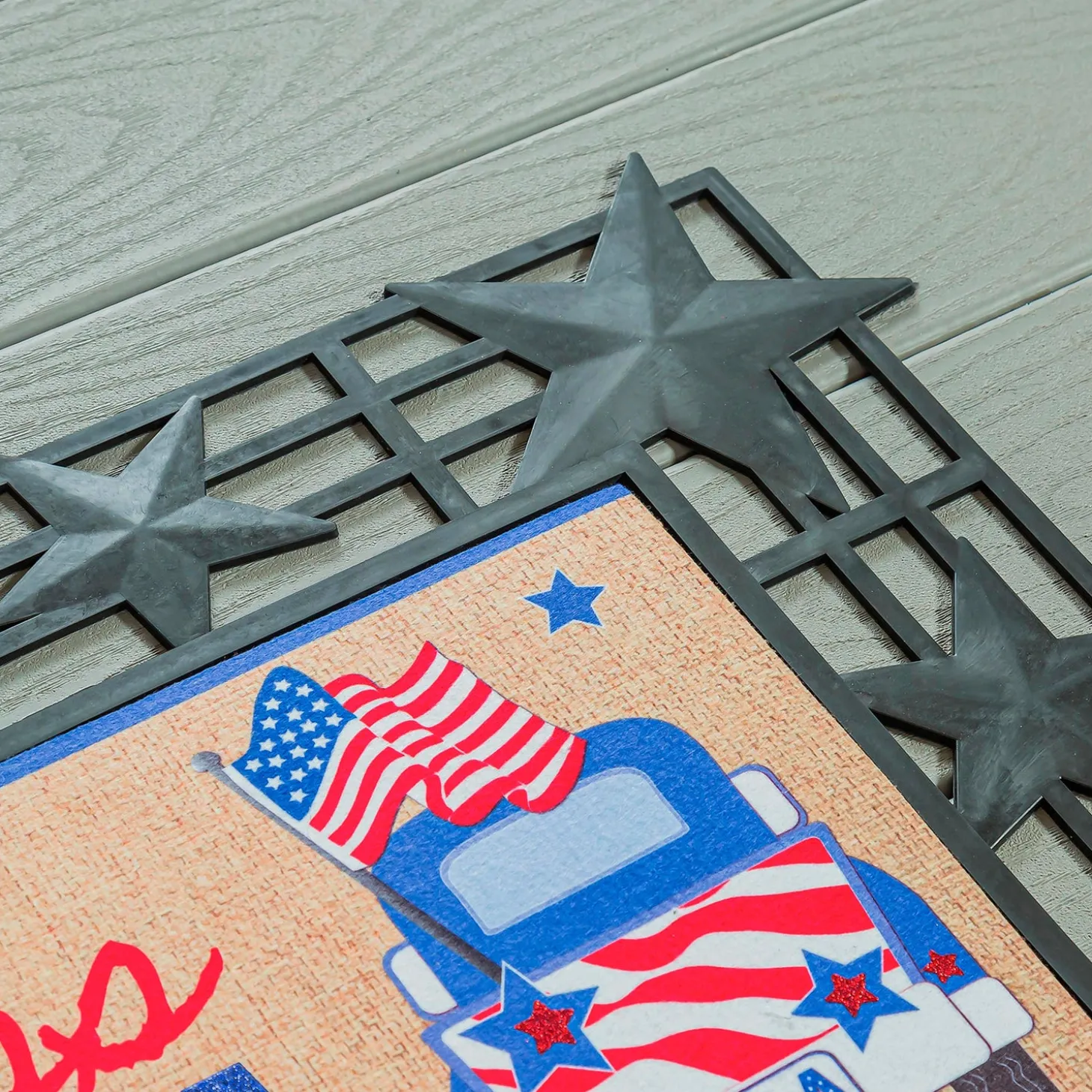 Fabric Door Hangers>Plow & Hearth Patriotic Door Decor and Sassafras Mat Set
