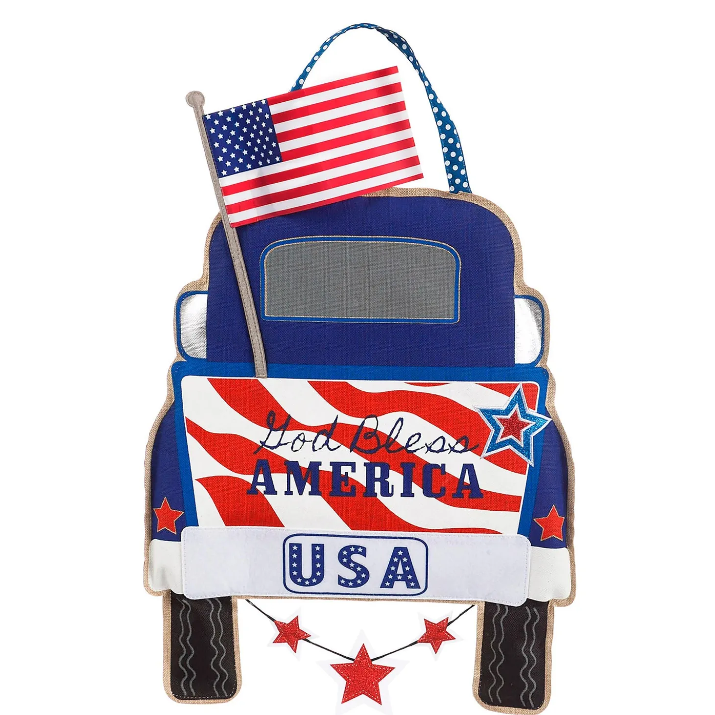 Fabric Door Hangers>Plow & Hearth Patriotic Door Decor and Sassafras Mat Set