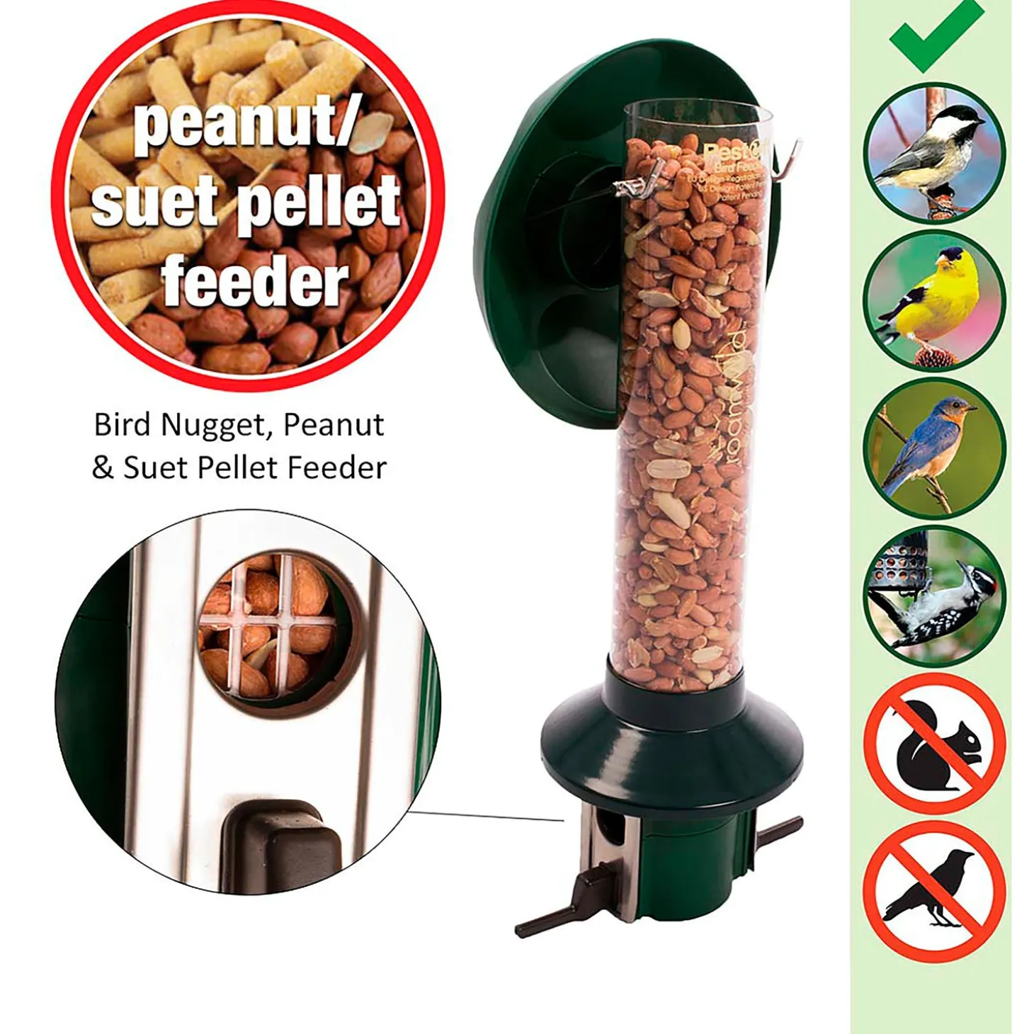 Bird Feeders>Plow & Hearth PestOff Bird Feeder For Peanuts, Dried Meal Worms, Suet And Wild Bird Nuggets