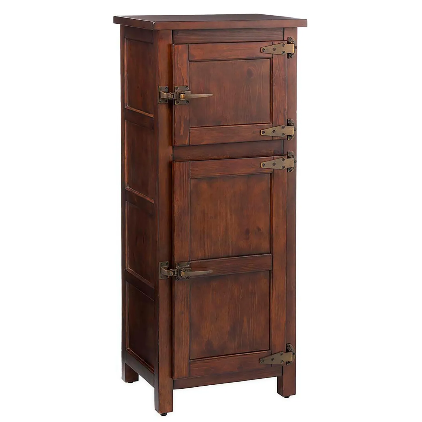 Chests & Storage Cabinets>Plow & Hearth Portland Ice Box Wood Jelly Cabinet with Replica Hardware