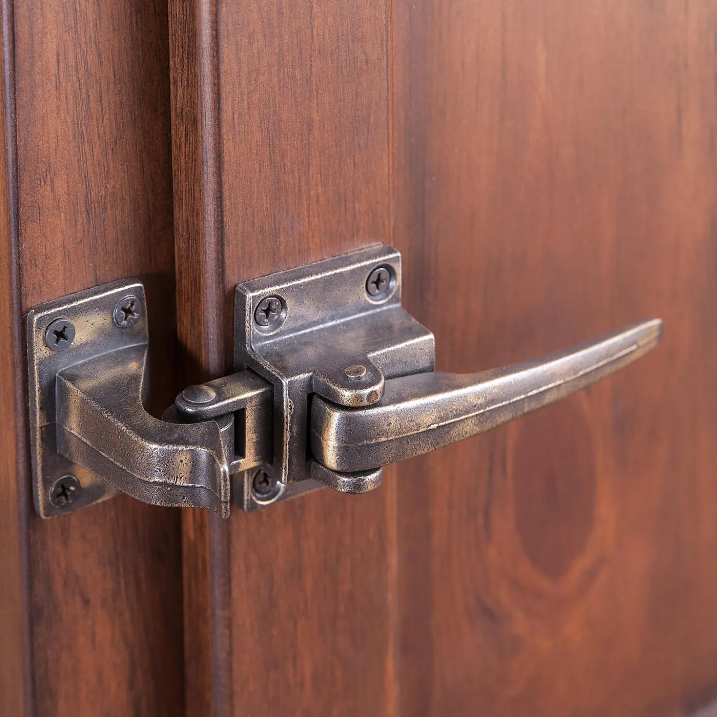 Chests & Storage Cabinets>Plow & Hearth Portland Ice Box Wood Jelly Cabinet with Replica Hardware