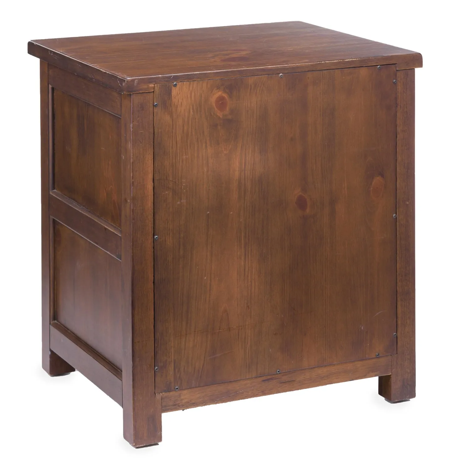 Accent Tables>Plow & Hearth Portland Ice Box Wood Storage Side Table with Replica Hardware Walnut
