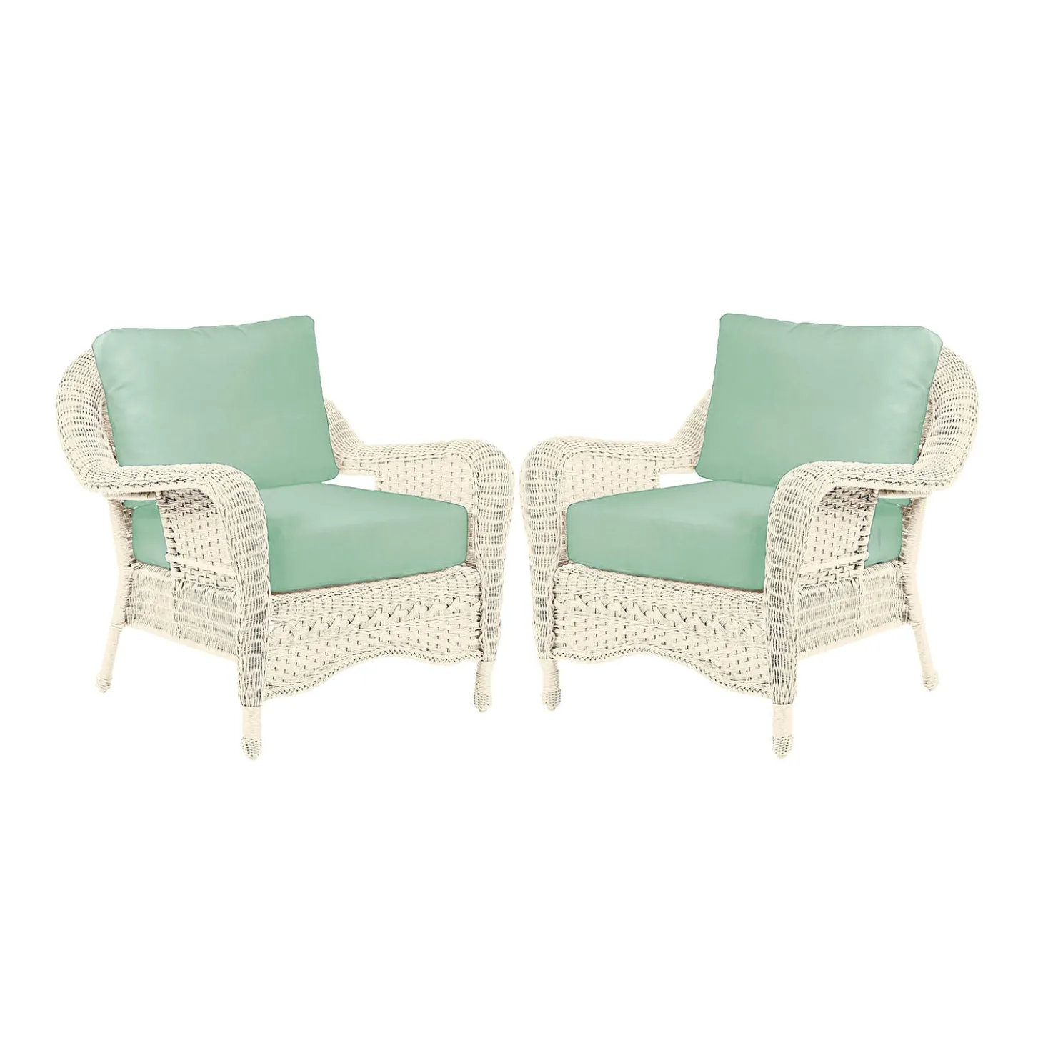 Outdoor Seating Sets>Plow & Hearth Prospect Hill Outdoor Deep Seating Chairs with Cushions, Set of 2