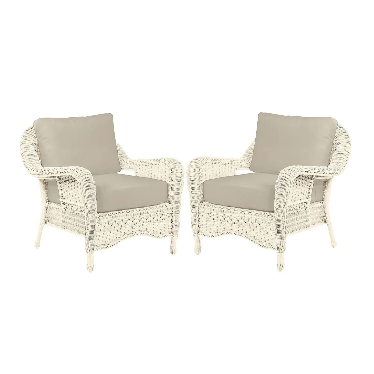 Outdoor Seating Sets>Plow & Hearth Prospect Hill Outdoor Deep Seating Chairs with Cushions, Set of 2