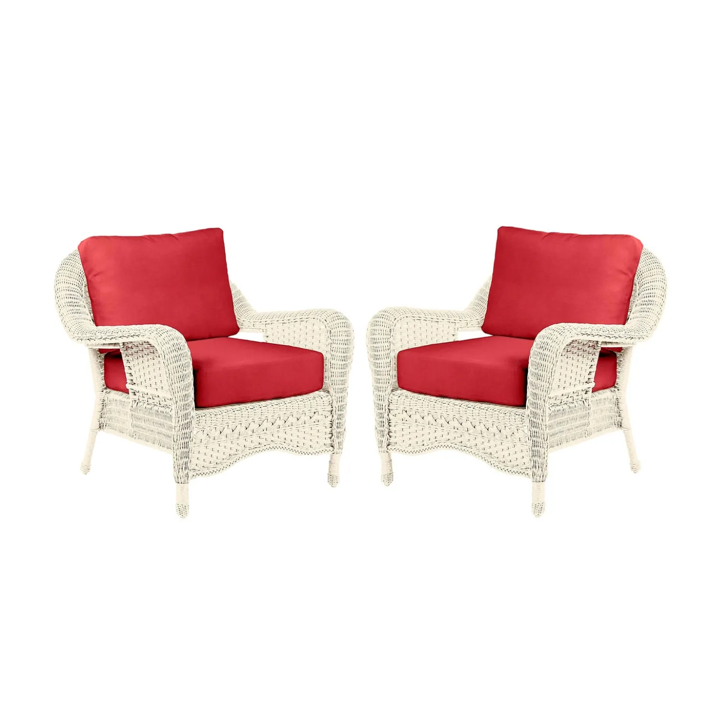 Outdoor Seating Sets>Plow & Hearth Prospect Hill Outdoor Deep Seating Chairs with Cushions, Set of 2