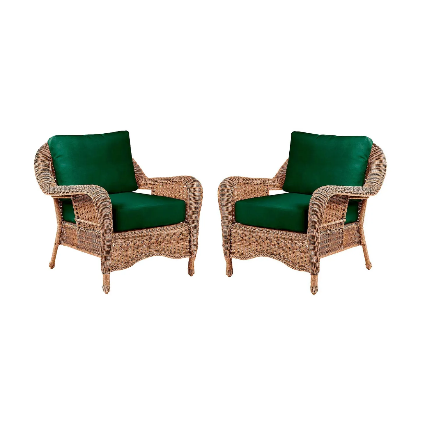 Outdoor Seating Sets>Plow & Hearth Prospect Hill Outdoor Deep Seating Chairs with Cushions, Set of 2