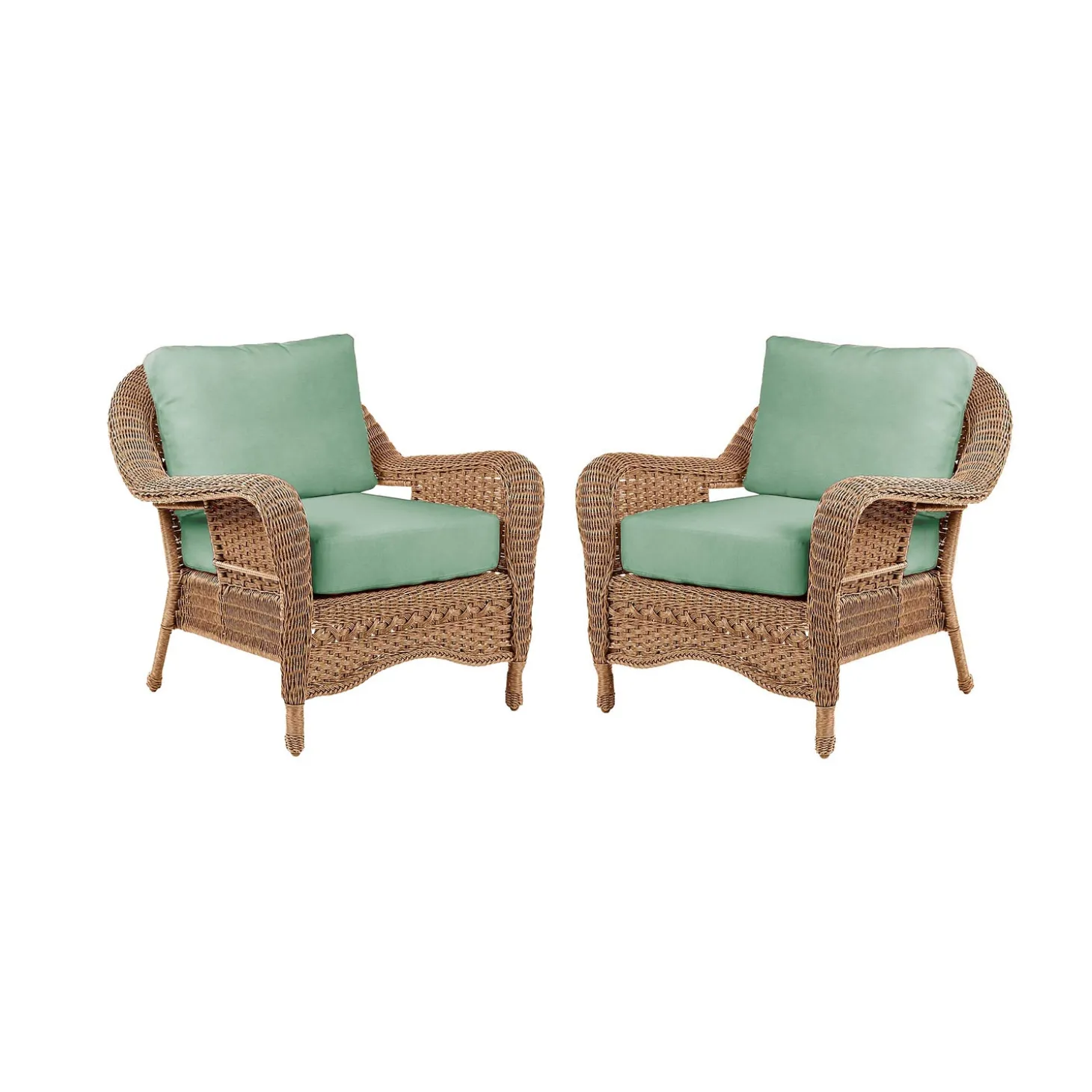Outdoor Seating Sets>Plow & Hearth Prospect Hill Outdoor Deep Seating Chairs with Cushions, Set of 2