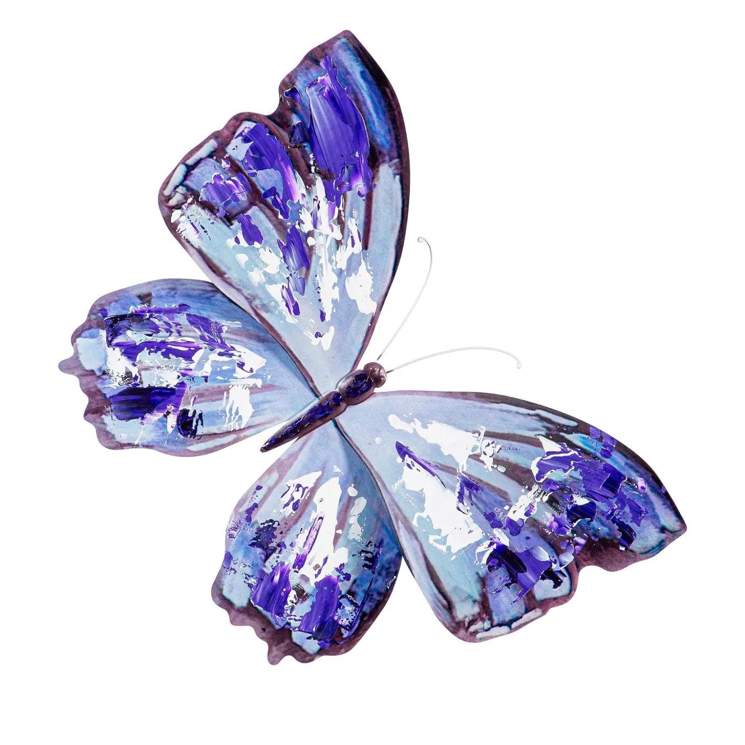 Wall Art>Plow & Hearth Purple Butterfly Metal Wall Décor, Set of 2
