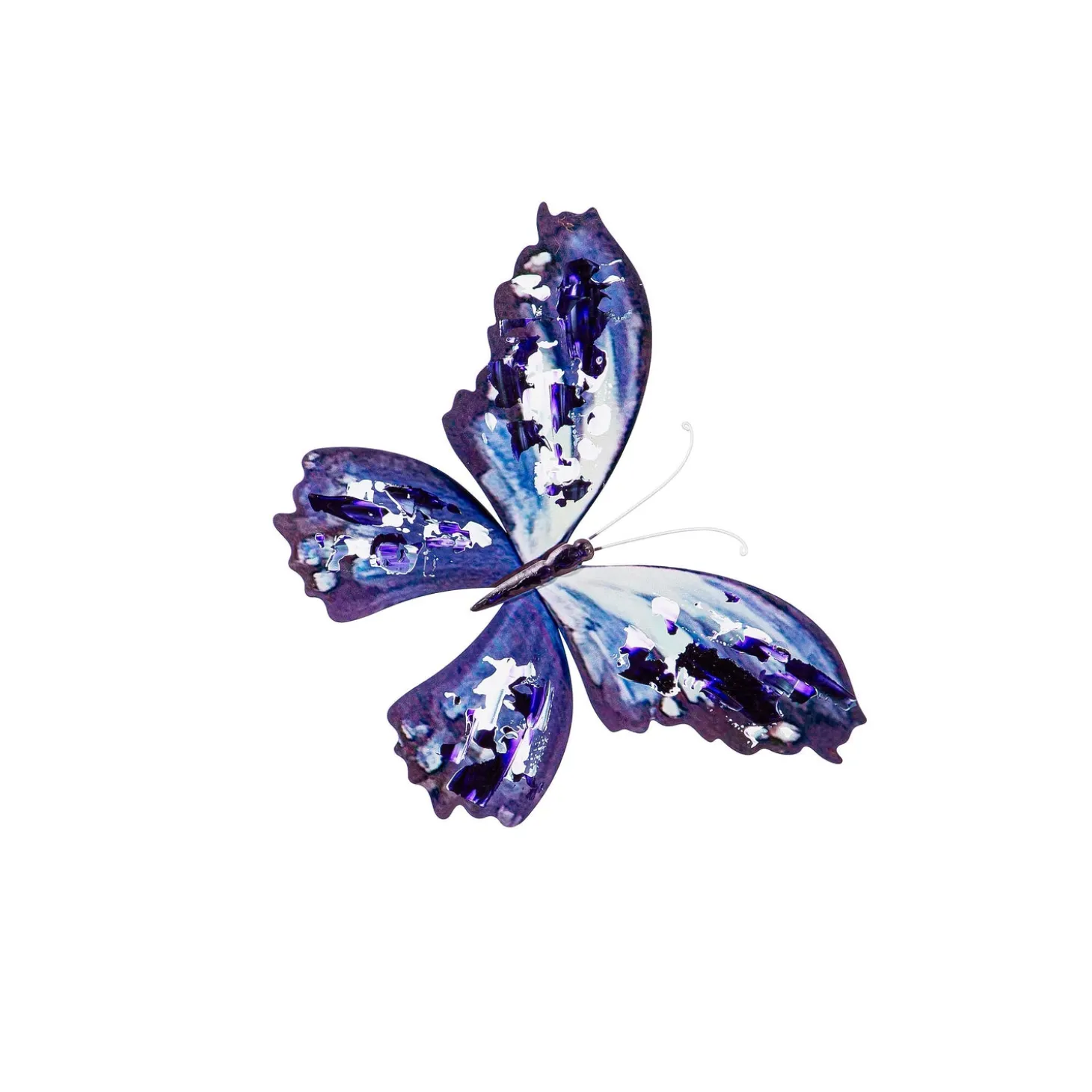 Wall Art>Plow & Hearth Purple Butterfly Metal Wall Décor, Set of 2