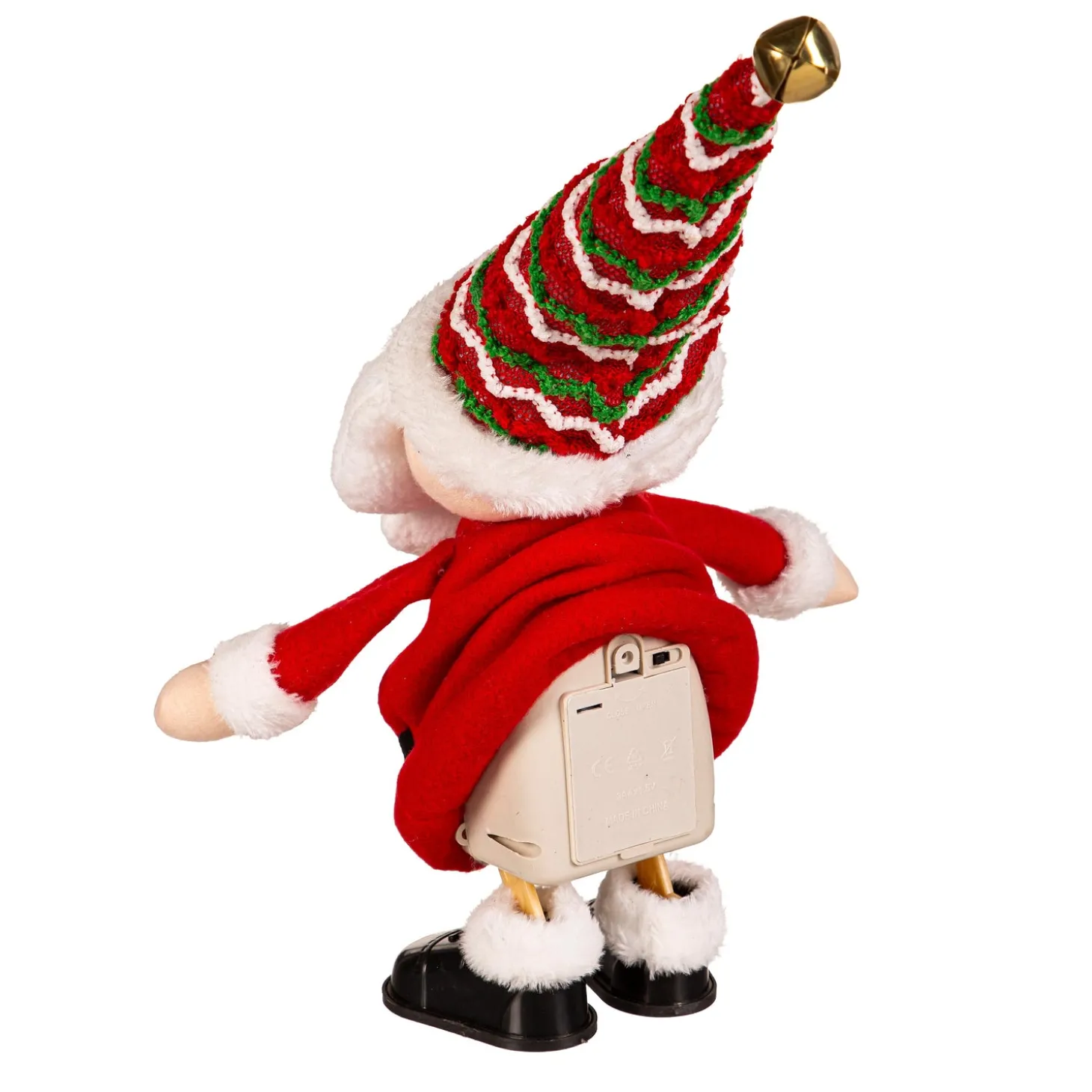 Decorative Accents>Plow & Hearth 13.5" Fabric Santa Claus with Motion & Music Table Décor