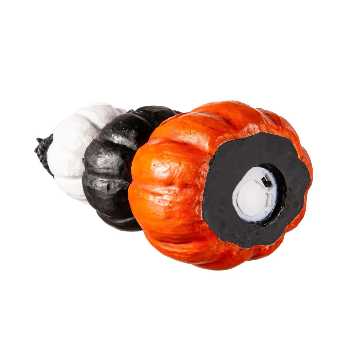 Garden Statues | Lighted Garden Decorations>Plow & Hearth 10.35" LED Resin Jack O'Lantern Pumpkins with Crow Tabletop Décor