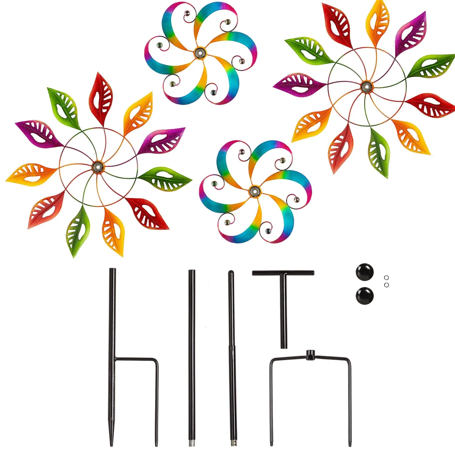 Wind Spinners>Plow & Hearth 75"H Colorful Filigree Leaves Wind Spinner