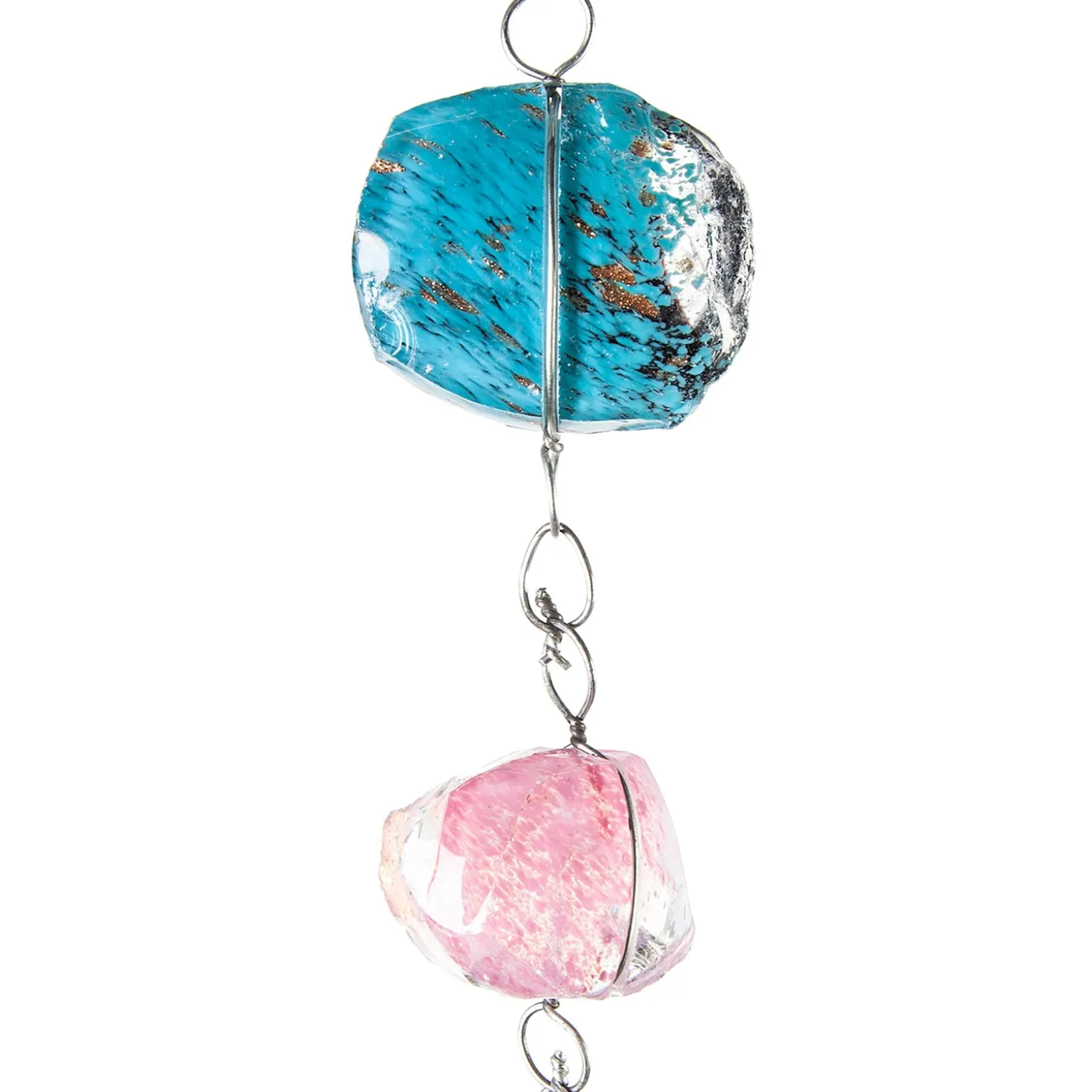 Wind Chimes & Mobiles>Plow & Hearth 71"H Multicolor Glass Rain Chain