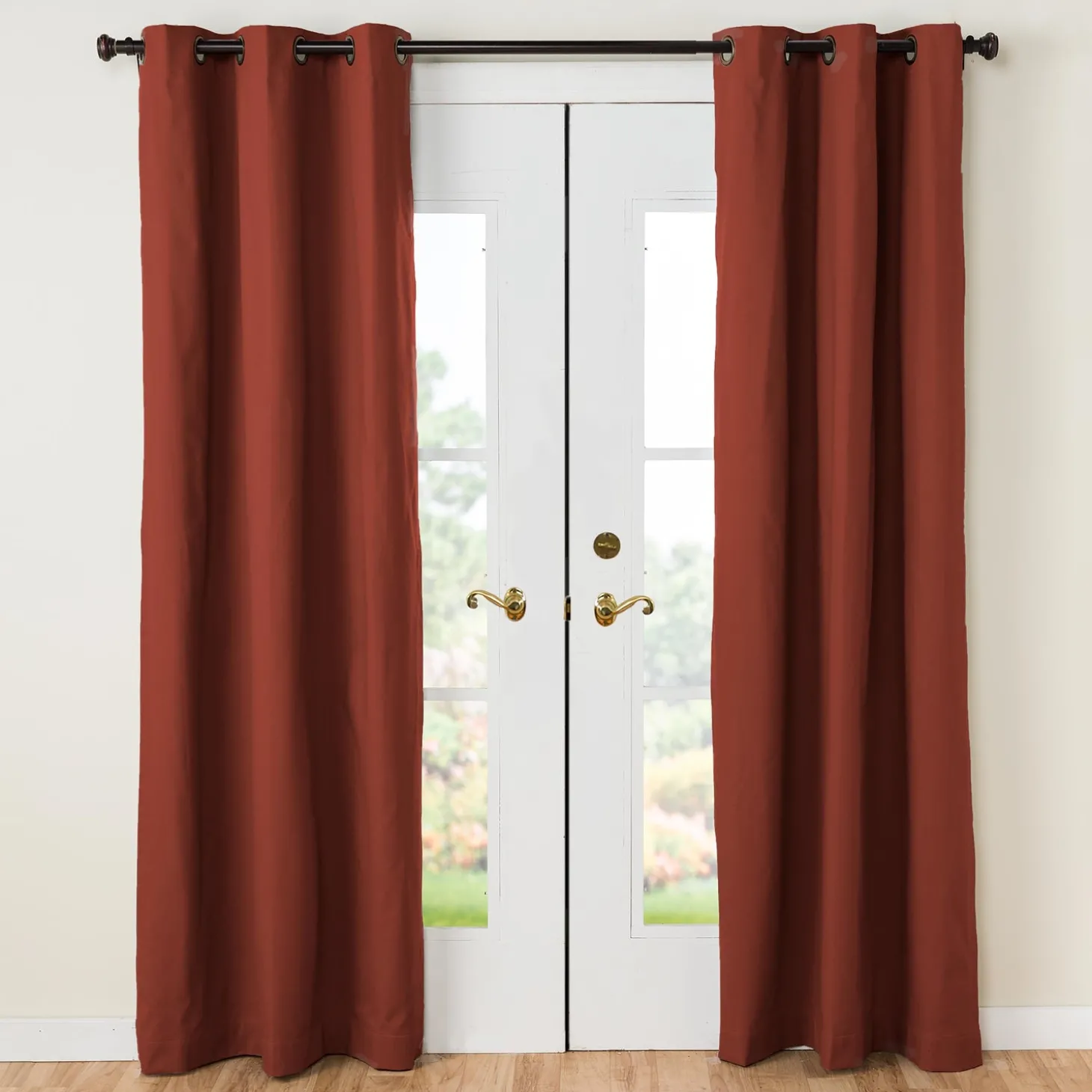 Curtain Panels>Plow & Hearth 84"L Double-Width Thermalogic Energy Efficient Insulated Solid Grommet-Top Curtain Pair