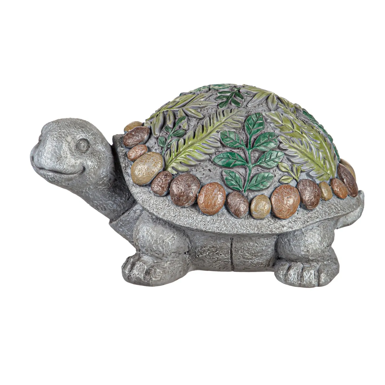 Garden Statues>Plow & Hearth 12"L Turtle Garden Statuary, Delicate Greenery