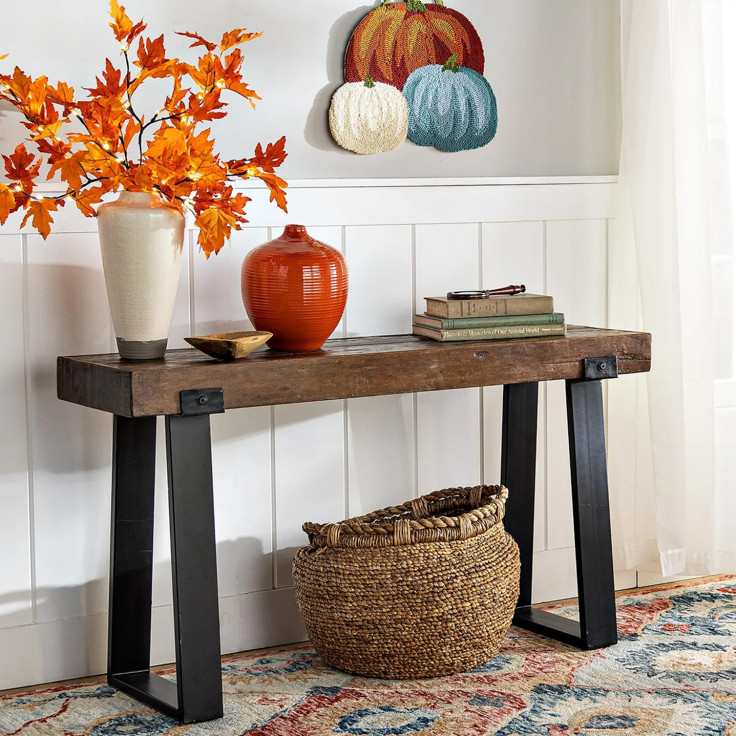 Accent Tables>Plow & Hearth Richland Indoor/Outdoor Reclaimed Wood Console Table