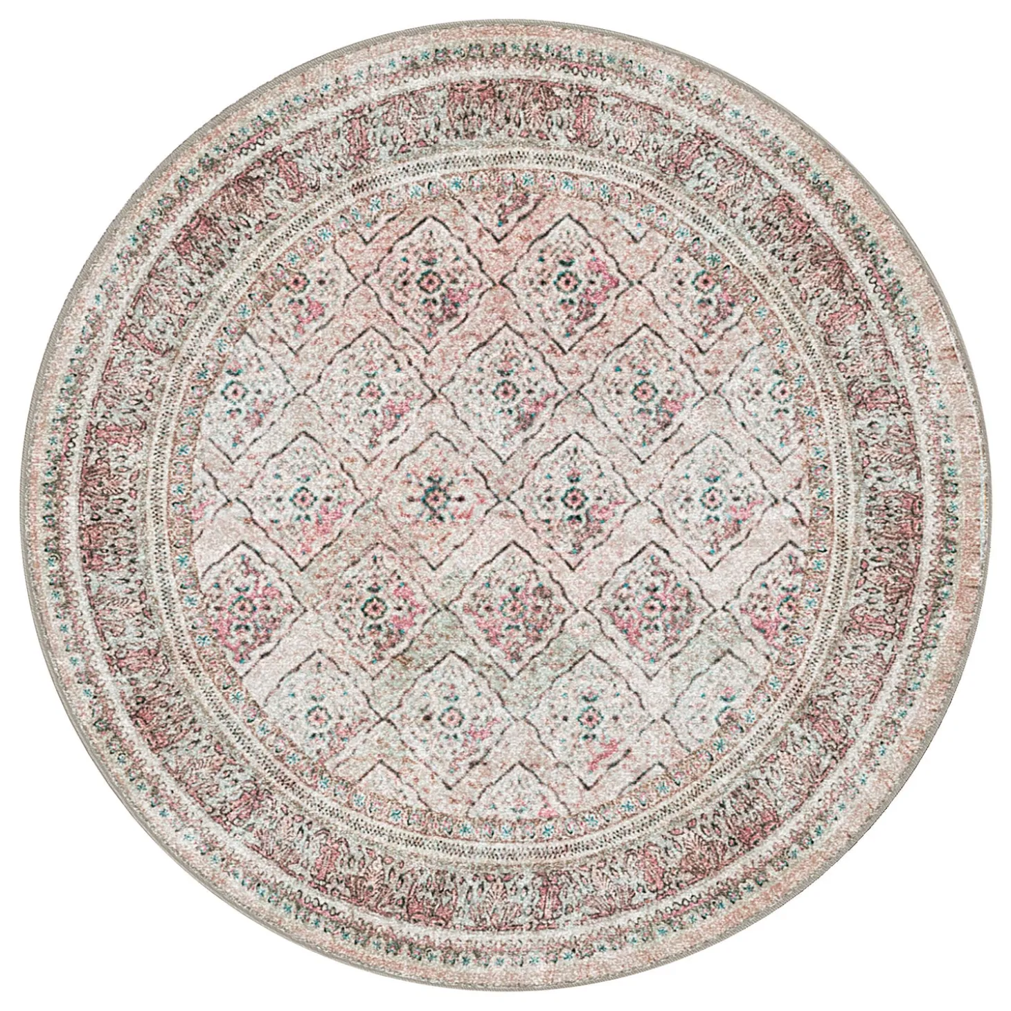 Area Rugs>Plow & Hearth Rosalind EnduraStran® Rug, 7'7" Round Vintage