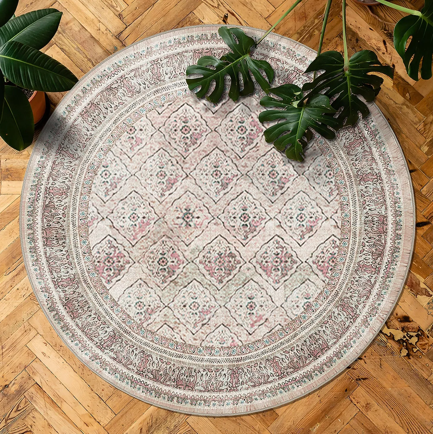 Area Rugs>Plow & Hearth Rosalind EnduraStran® Rug, 7'7" Round Vintage