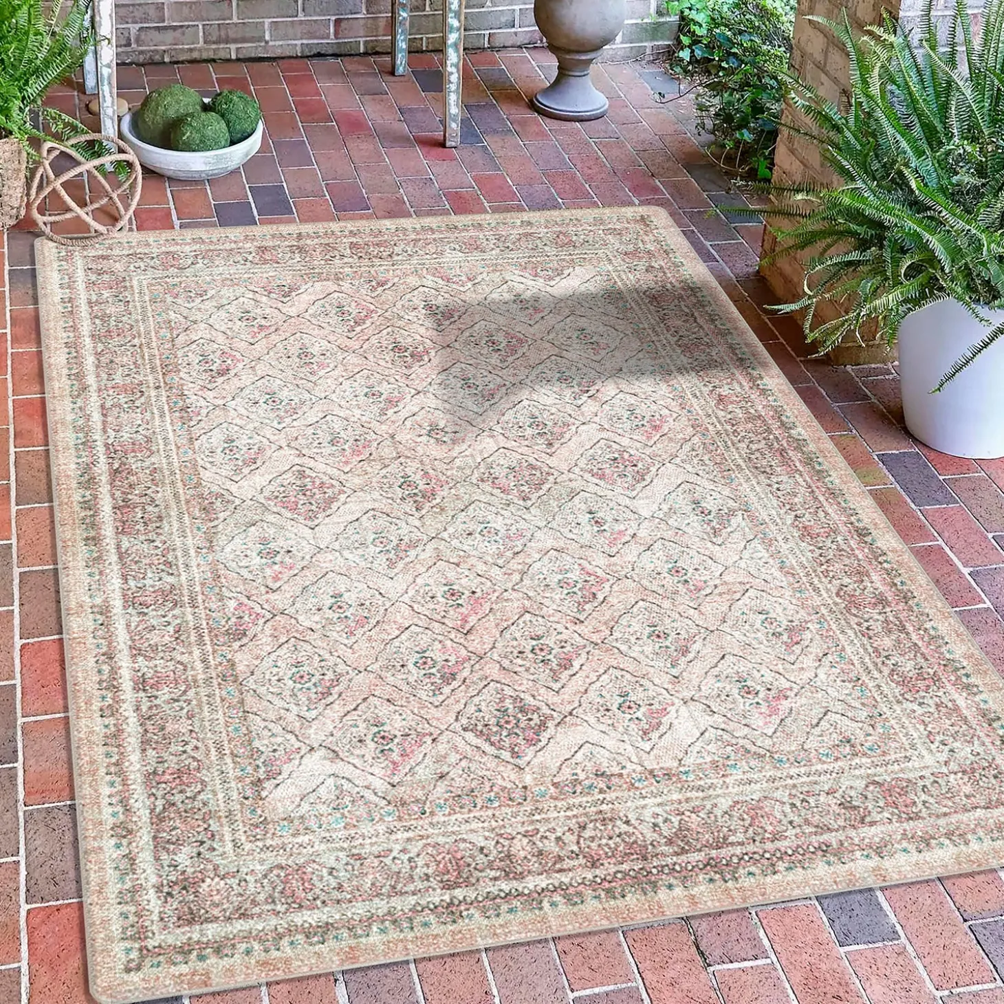 Area Rugs>Plow & Hearth Rosalind EnduraStran® Rug, 5'4" x 7'8" Vintage