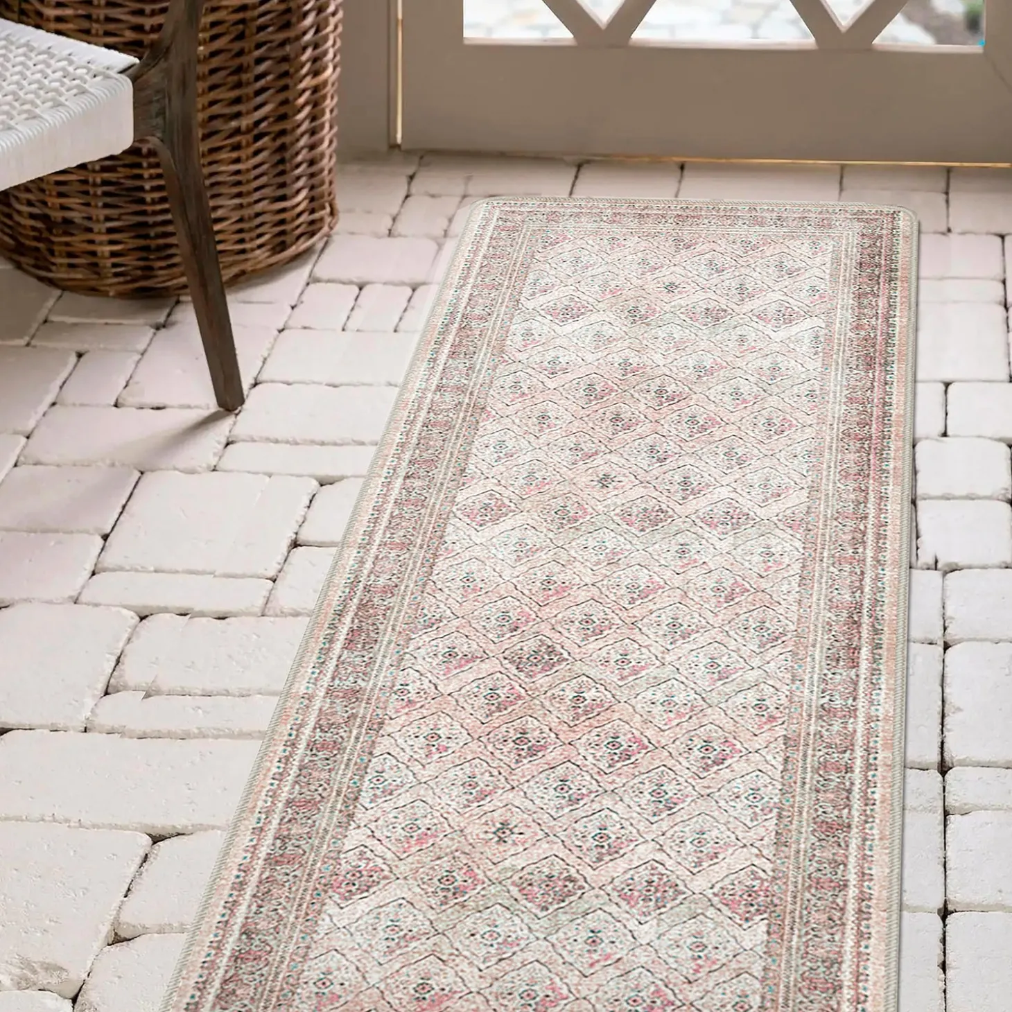Area Rugs>Plow & Hearth Rosalind EnduraStran® Rug, 2'1" x 7'8" Runner Vintage