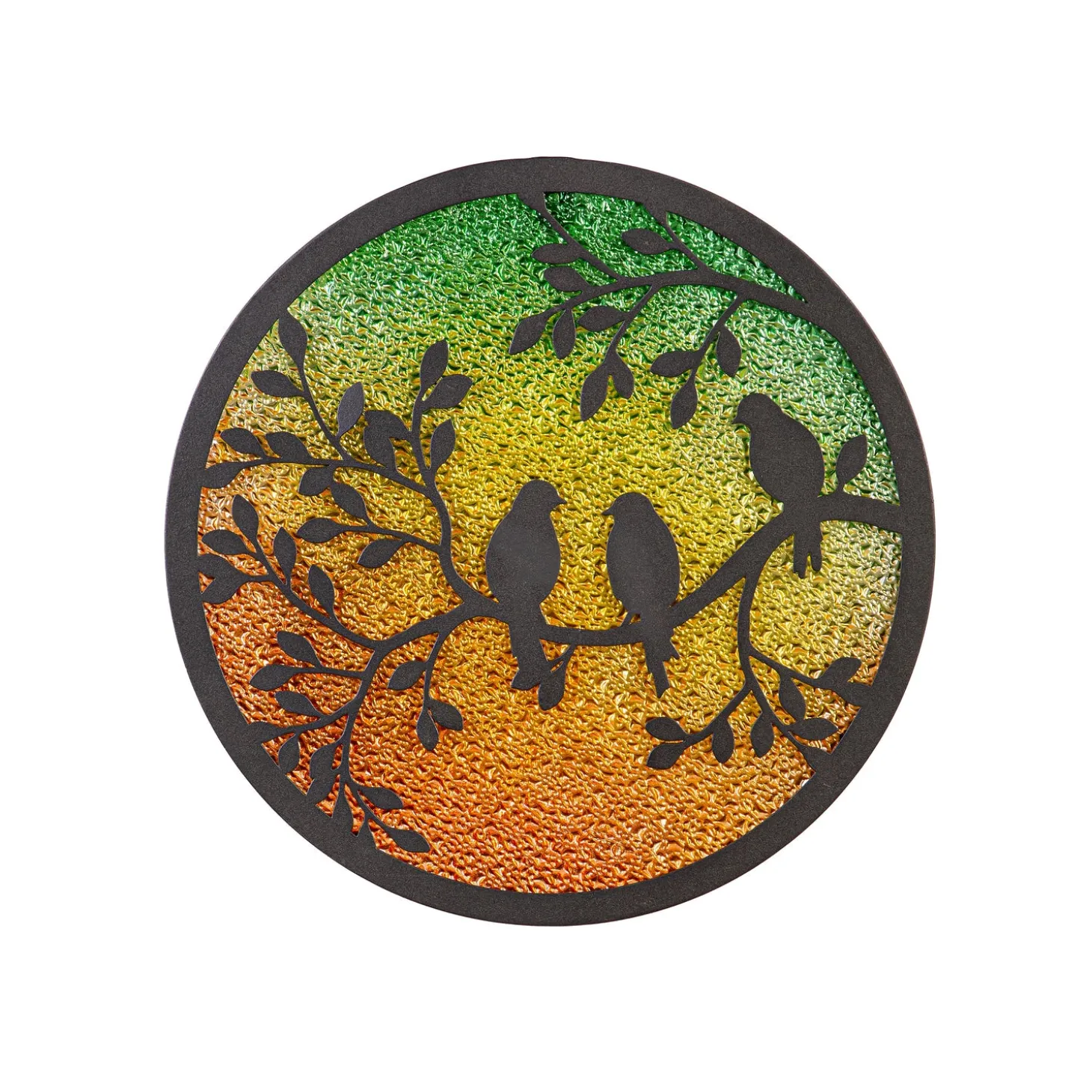 Wall Art>Plow & Hearth Round Perched Birds Wall Décor, 12" H x 12" L
