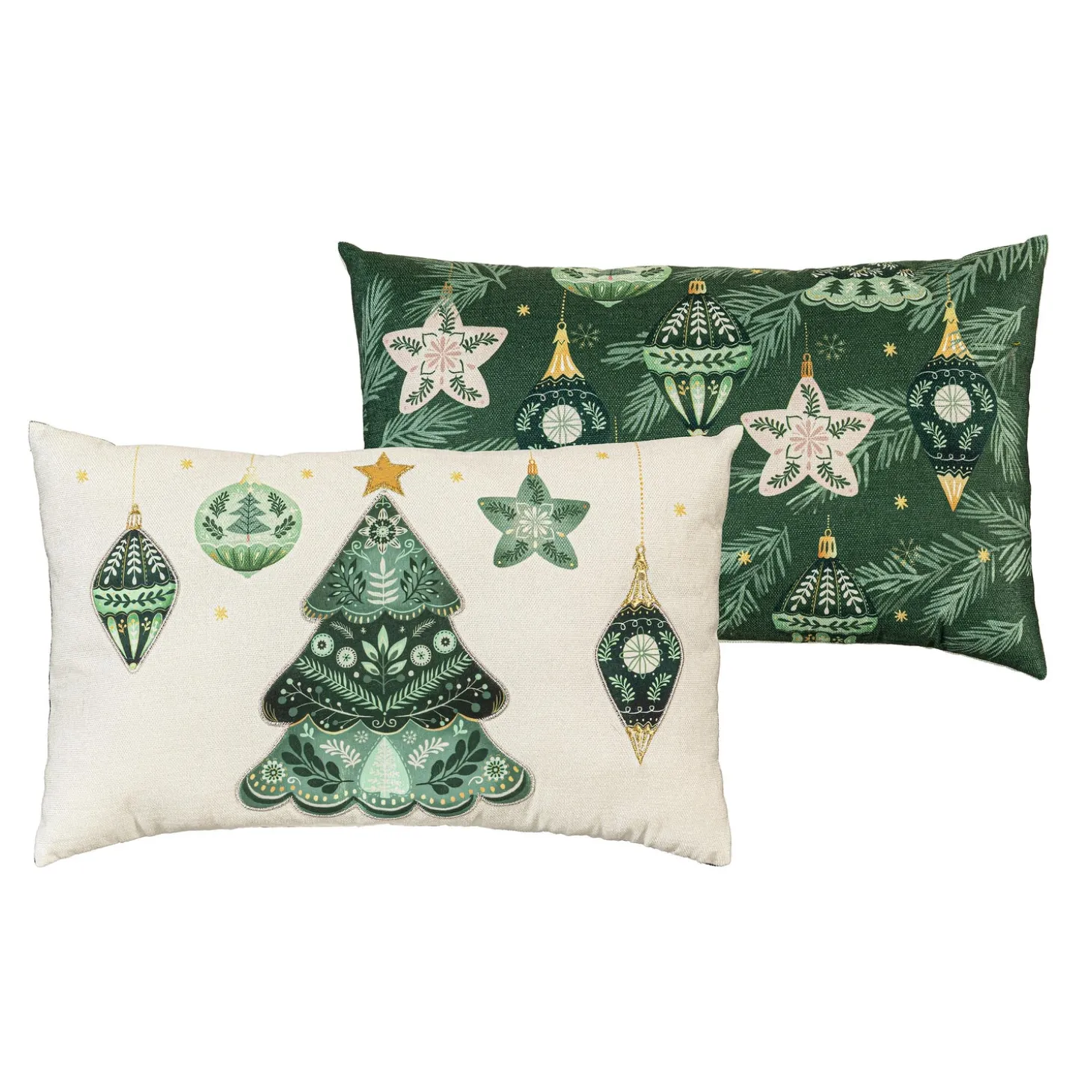 Decorative Pillows>Plow & Hearth Shades of Green Throw Pillow Lumbar Pillow, 16"L x 10.5"H