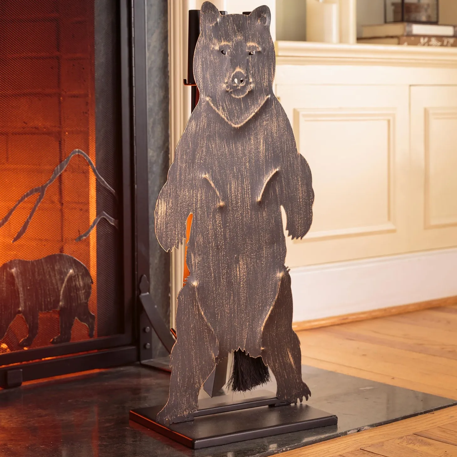 Fireplace Tool Sets>Plow & Hearth Shenandoah Mountain Bear Fireplace Tool Set