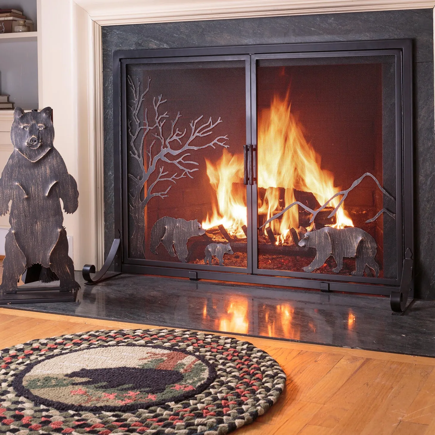 Fireplace Tool Sets>Plow & Hearth Shenandoah Mountain Bear Fireplace Tool Set