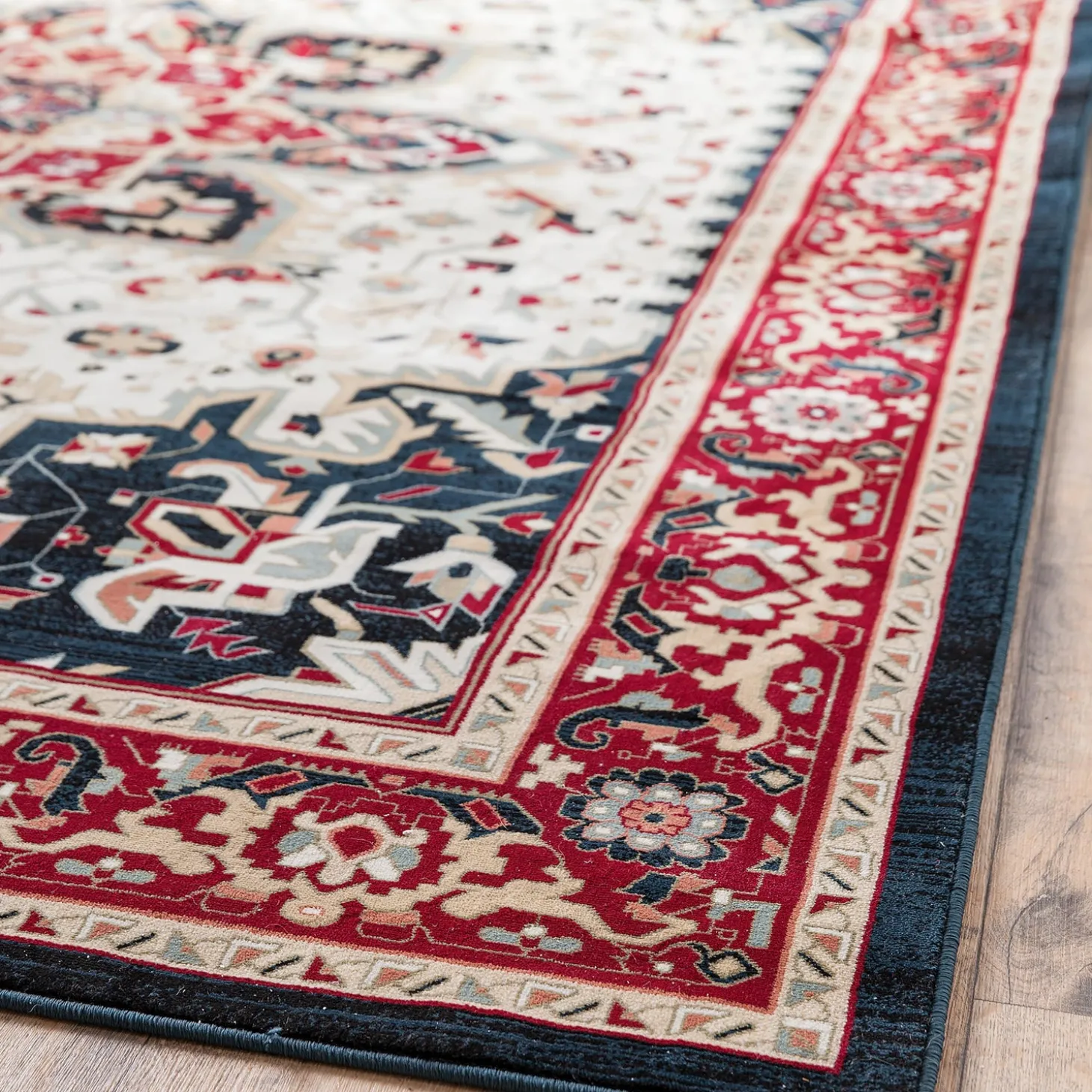 Area Rugs>Plow & Hearth Sheridan Medallion Polypropylene Rug, 1'10" x 3' Red