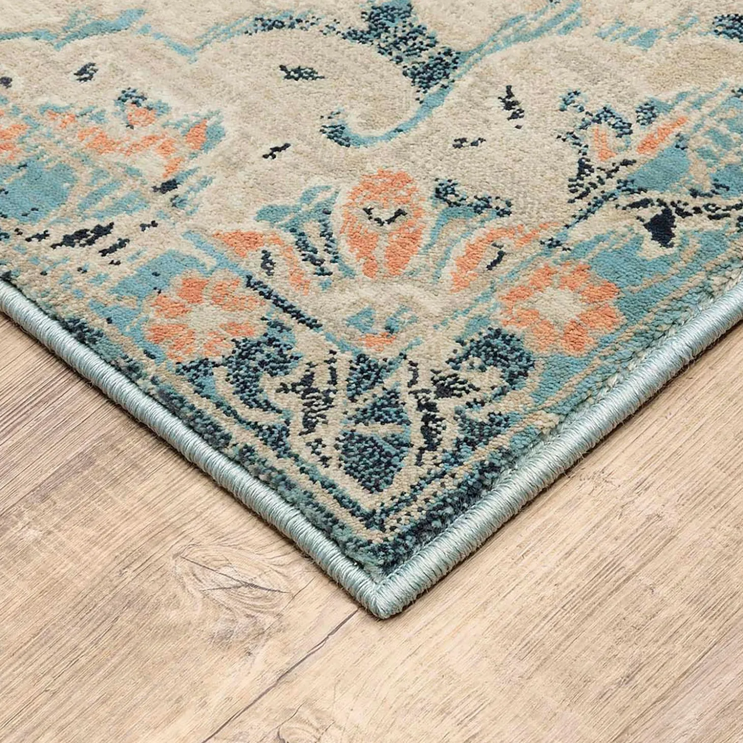 Area Rugs>Plow & Hearth Silver City Damask Polypropylene Runner, 2'3" x 7'6"