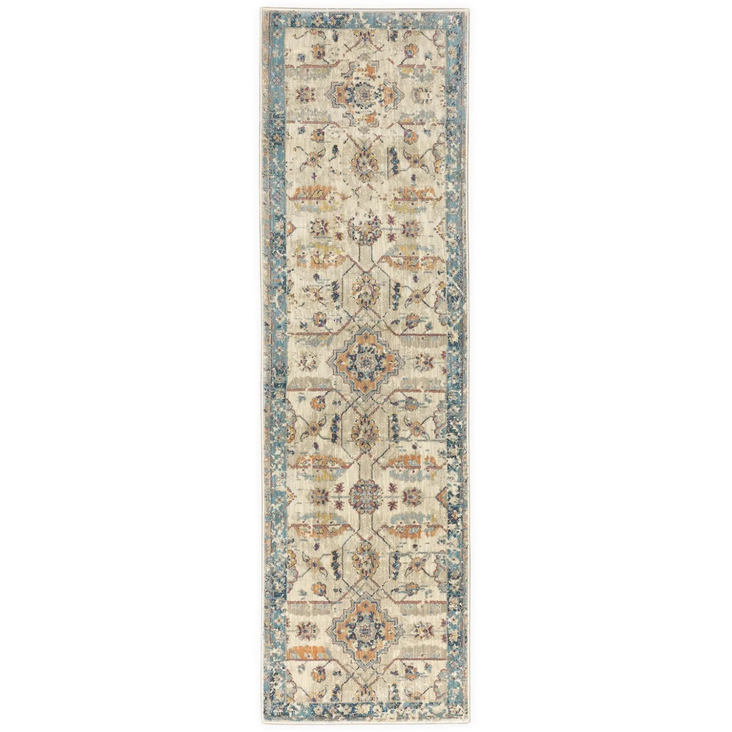 Area Rugs>Plow & Hearth Silver City Heritage Polypropylene Runner, 2' x 8'