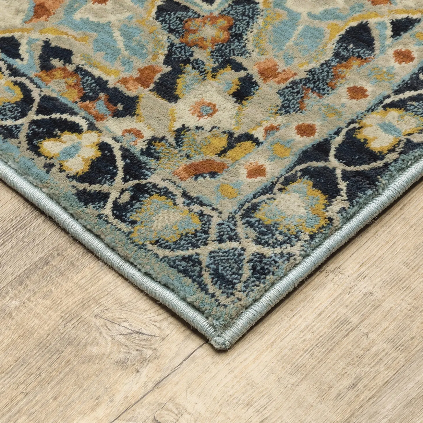 Area Rugs>Plow & Hearth Silver City Medallion Polypropylene Runner, 2'3" x 7'6"