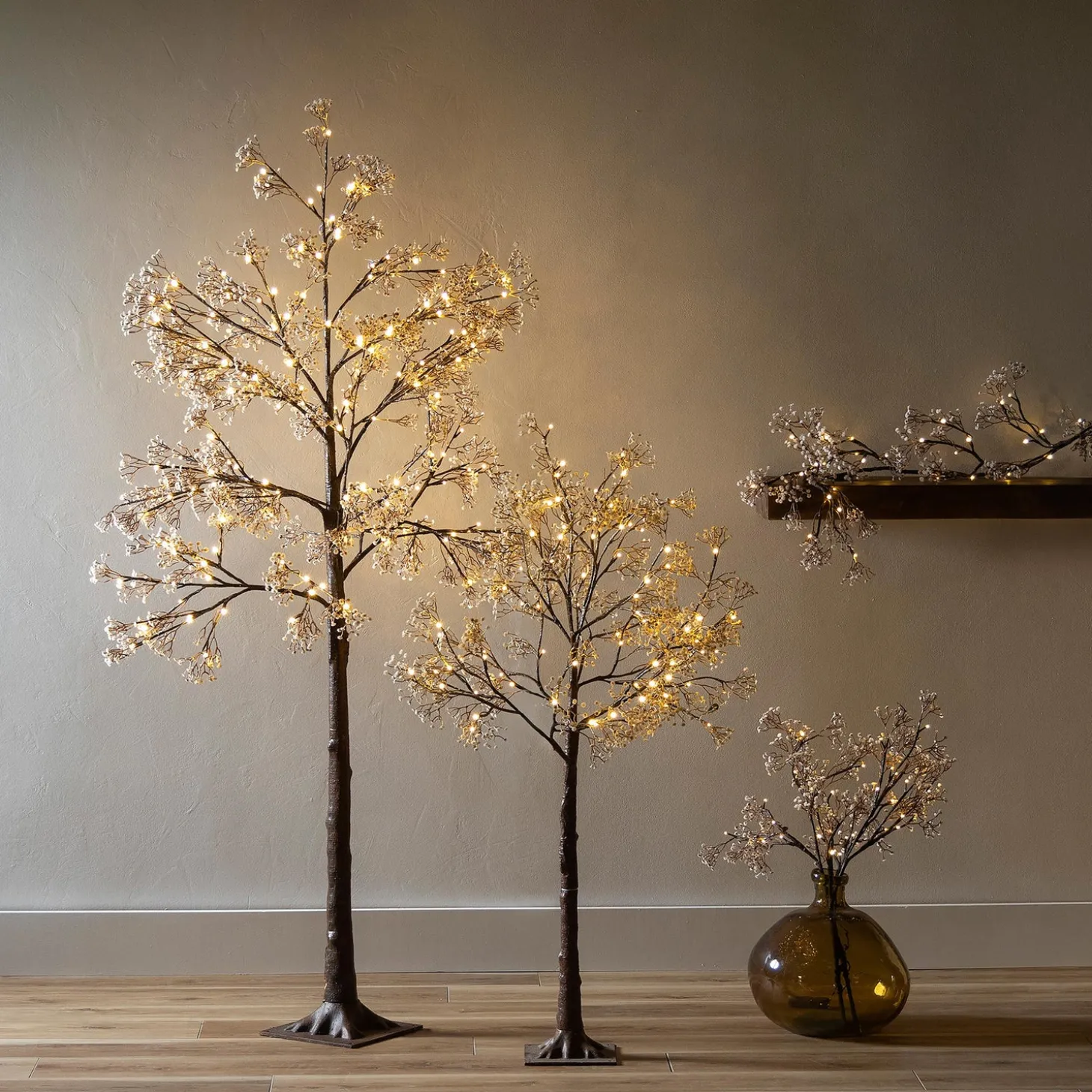 Lighted Trees & Garlands>Plow & Hearth Small Indoor/Outdoor Electric Lighted Baby's Breath Tree, 4'H