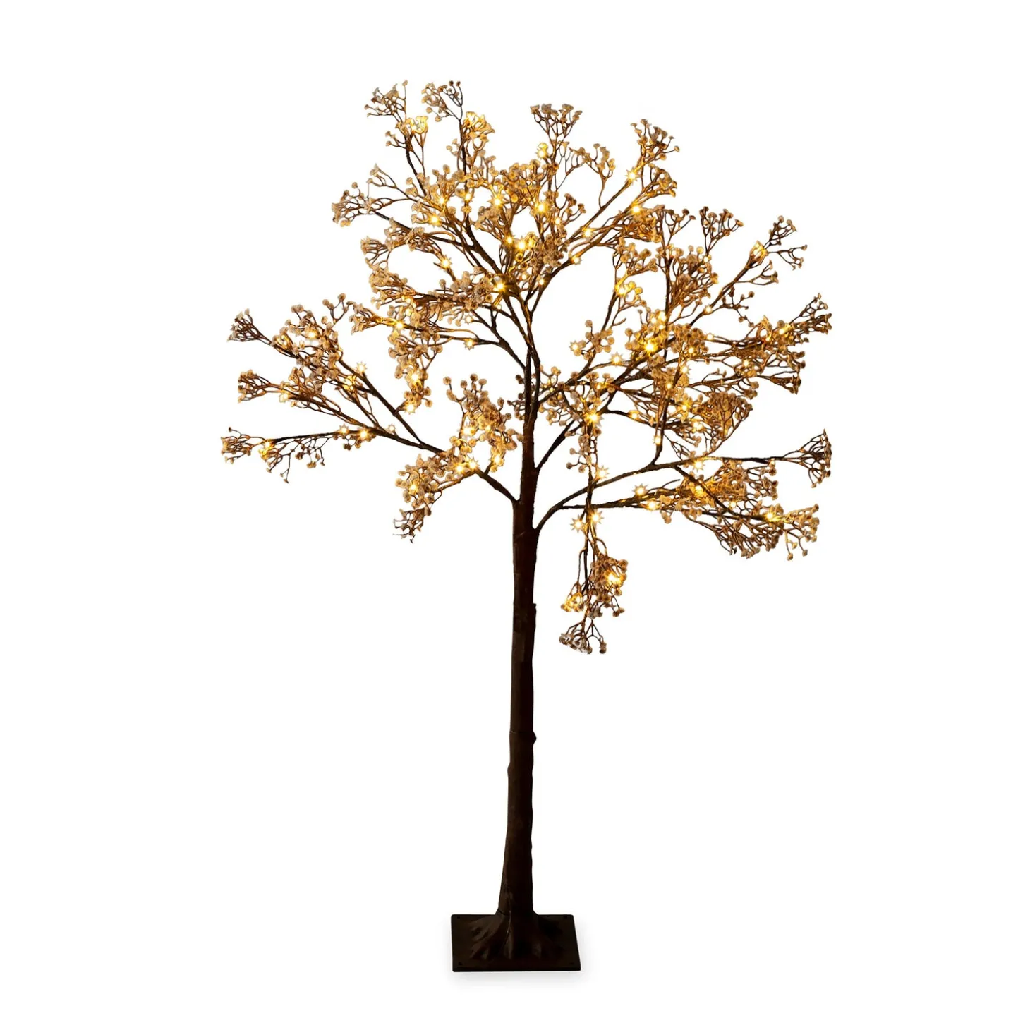 Lighted Trees & Garlands>Plow & Hearth Small Indoor/Outdoor Electric Lighted Baby's Breath Tree, 4'H