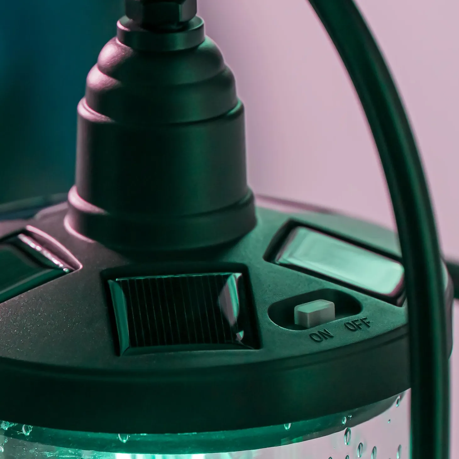 Solar Accents | Solar Lighting>Plow & Hearth Solar Metal and Bubble Glass Vintage Lantern