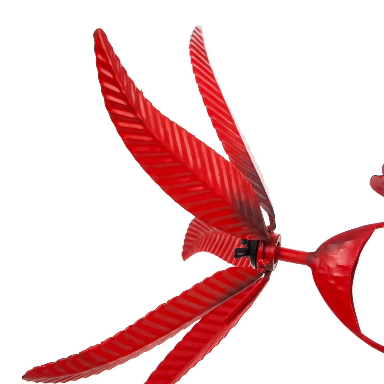 Wind Spinners | Garden Stakes>Plow & Hearth Solar Songbird Metal Wind Spinner with Glass Orb, Cardinal