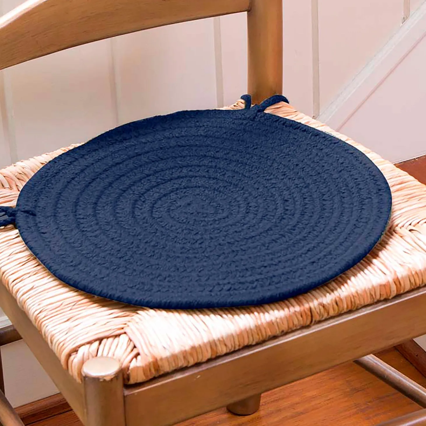 Chairs & Rockers | Rockers & Gliders>Plow & Hearth Solid Color Country Classic Braided Polypropylene Chair Pad, 15" dia.