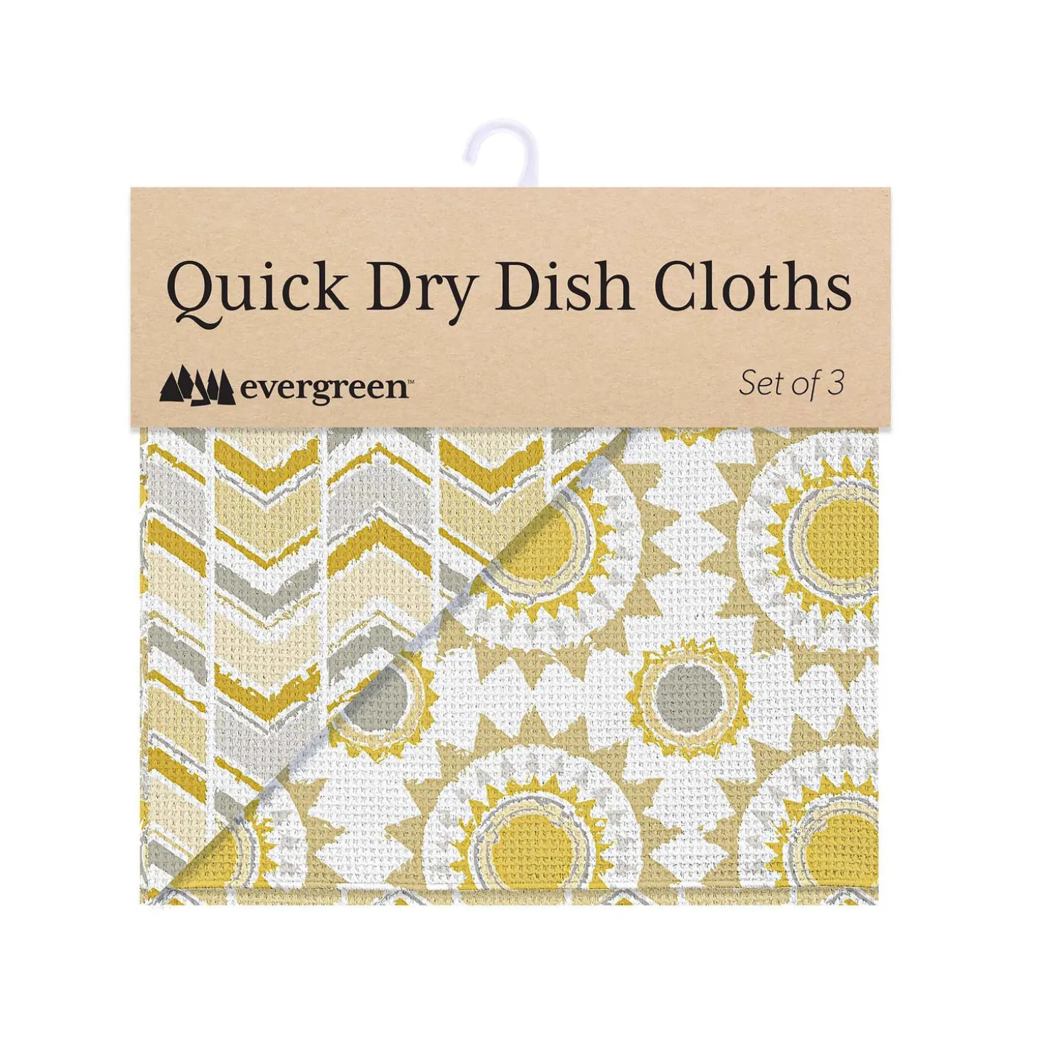 Kitchen Linens>Plow & Hearth Sunrays Quick Dry Dish Cloth, Set of 3, 10" x 10"