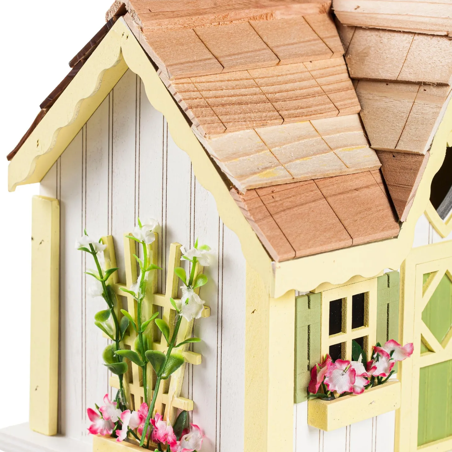 Birdhouses>Plow & Hearth Sweetheart Cottage Birdhouse, Yellow