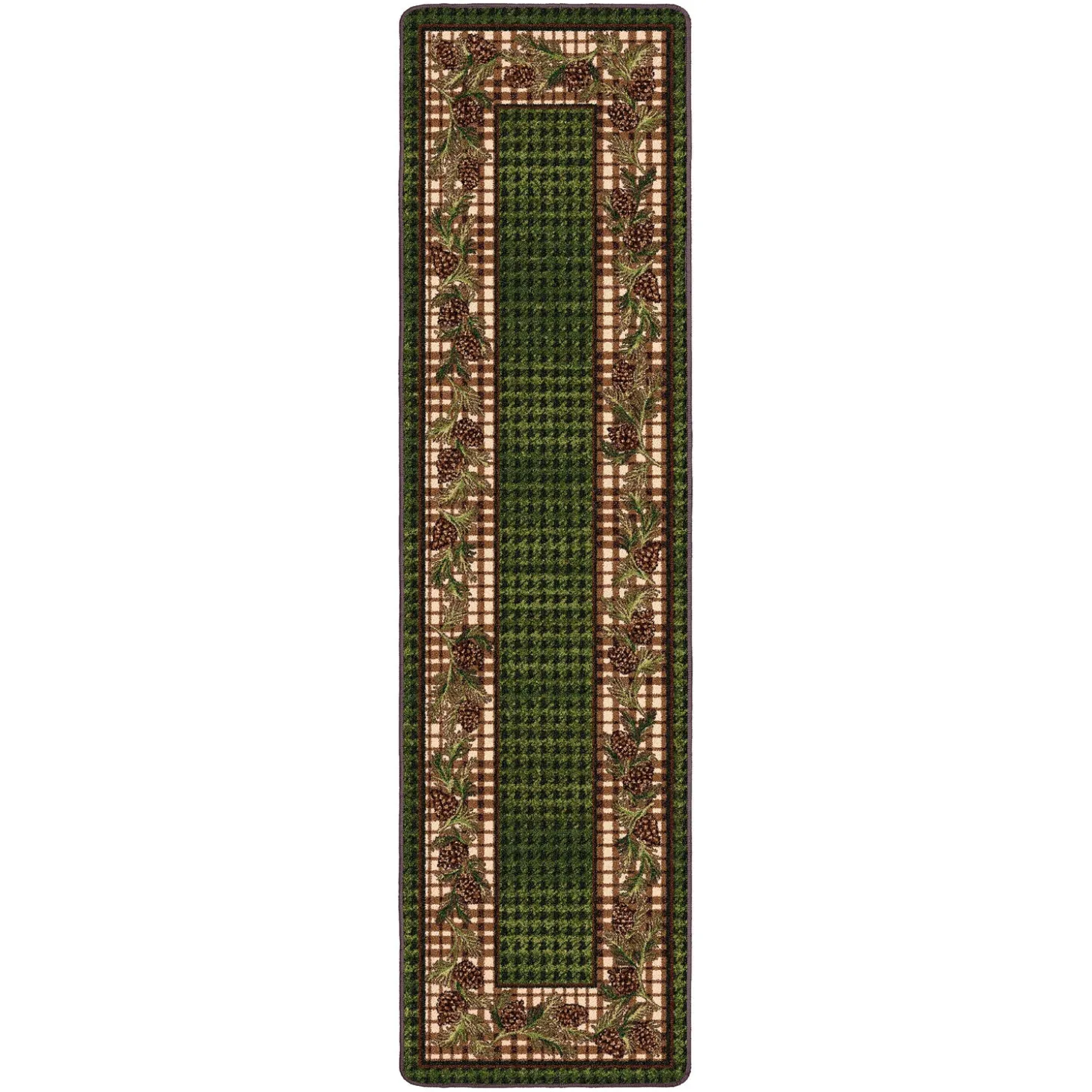 Area Rugs>Plow & Hearth Sweetwater Pine Plaid EnduraStran Area Rug, 2'1" x 7'8" Runner