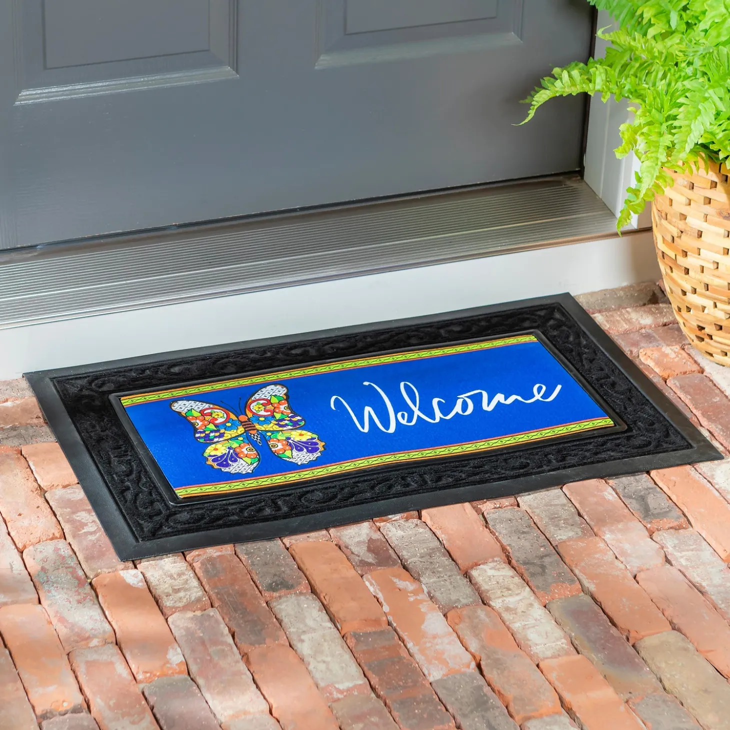 Interchangeable Mats>Plow & Hearth Talavera Butterfly Sassafras Switch Mat