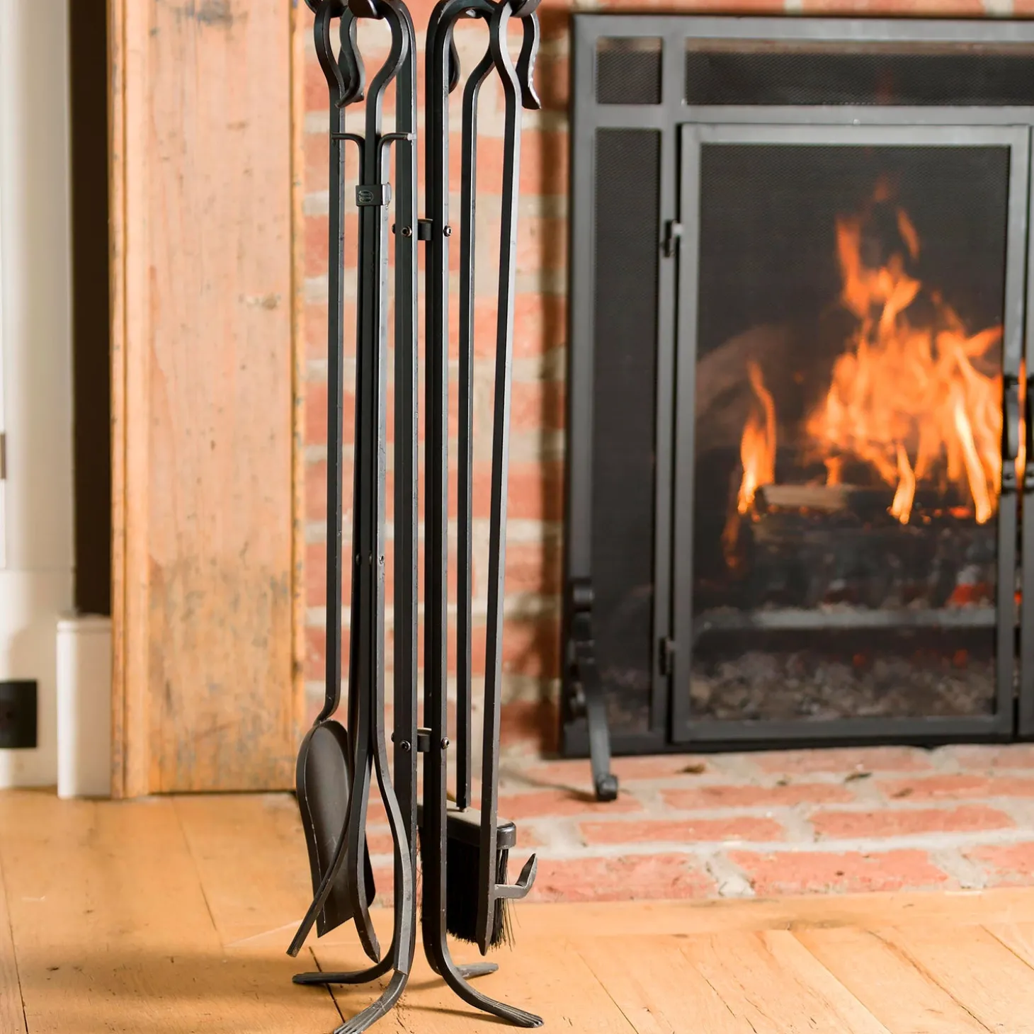 Fireplace Tool Sets>Plow & Hearth Tall Fireplace Tool Set Black