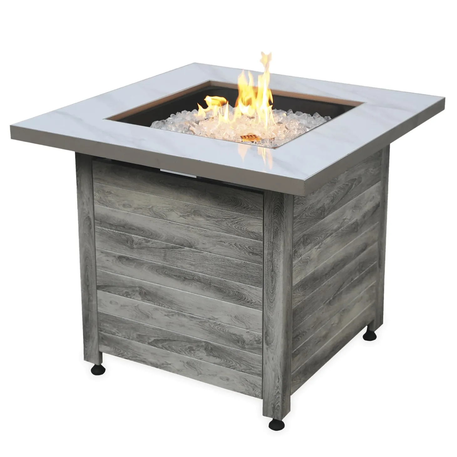 Fire Pits | Fire Pits>Plow & Hearth Tidewater Propane Gas Fire Pit with Tabletop Insert, Fire Glass and Cover