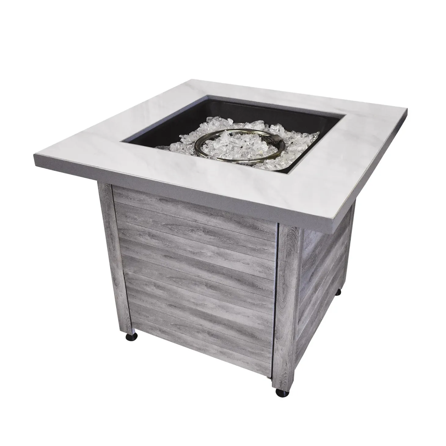 Fire Pits | Fire Pits>Plow & Hearth Tidewater Propane Gas Fire Pit with Tabletop Insert, Fire Glass and Cover
